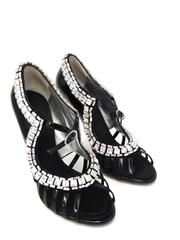 Giuseppe Zanotti Black Patent Rhinestone Heels