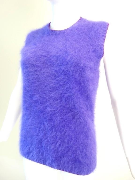 Women's 1990s Gianni Versace Couture Purple Angora Sweater  For Sale