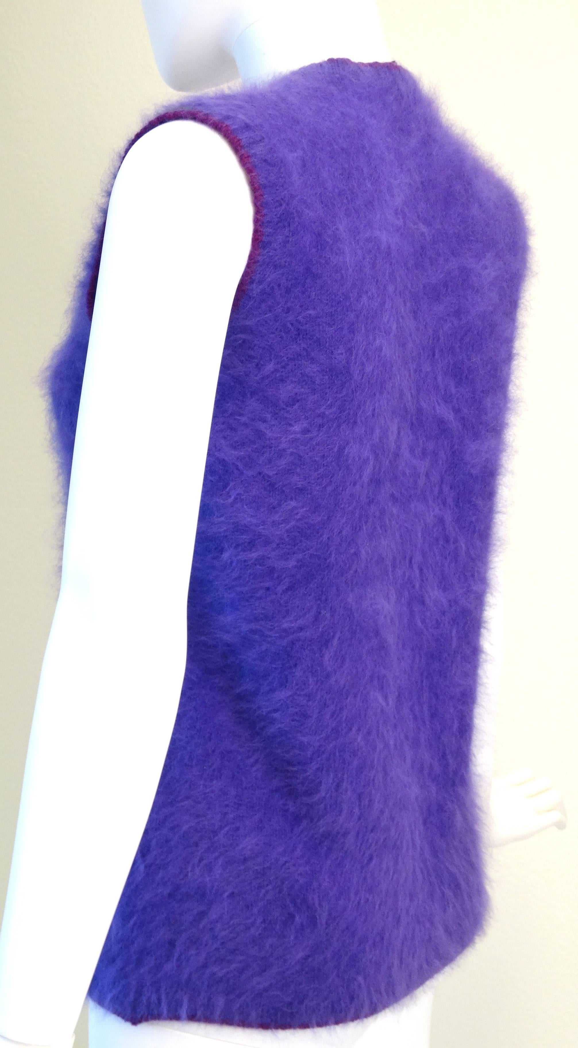 Pull en angora violet Gianni Versace Couture des années 1990  Pour femmes en vente