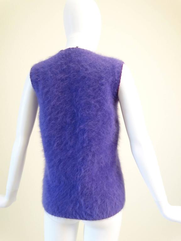 1990s Gianni Versace Couture Purple Angora Sweater  For Sale 2