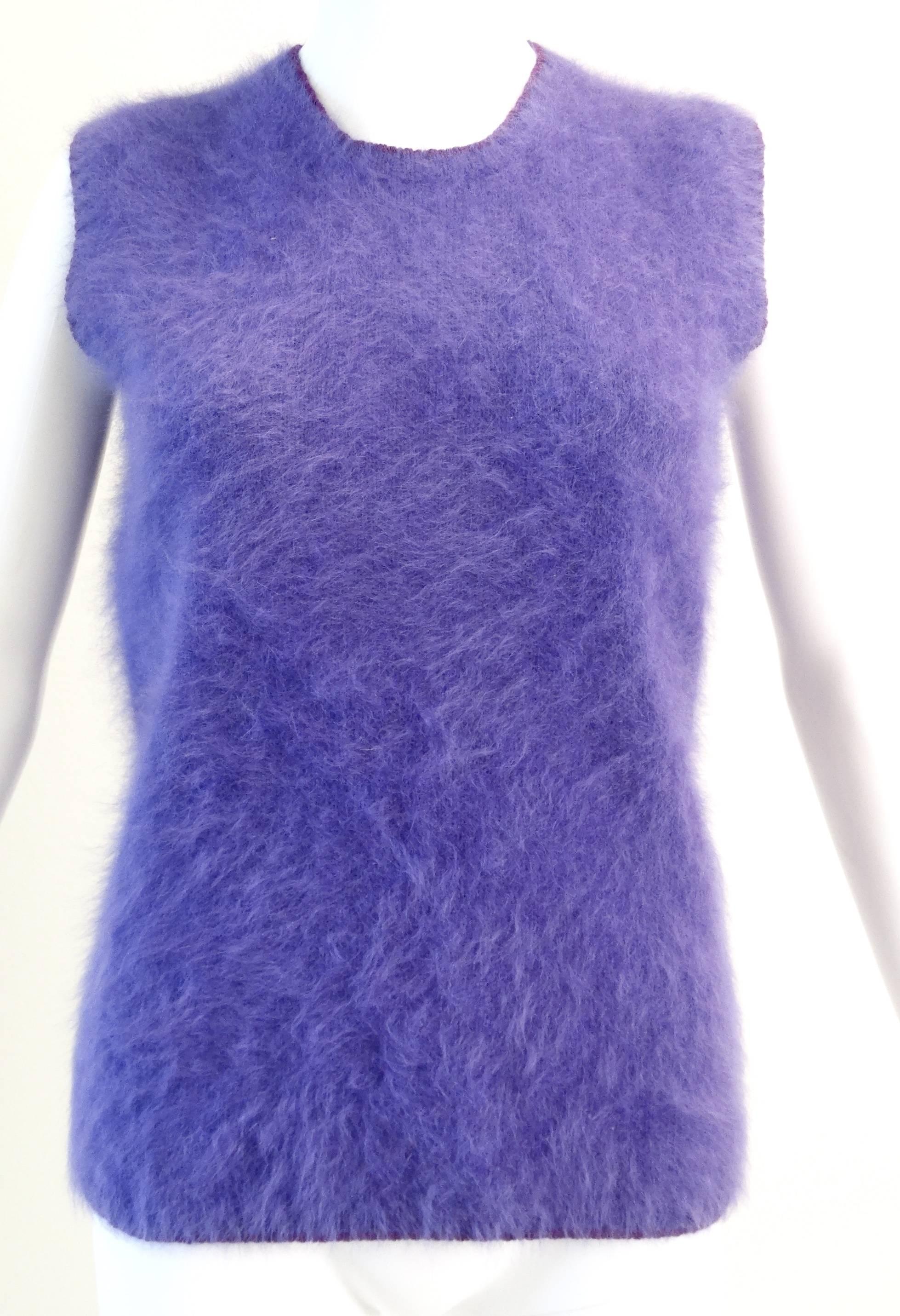 1990er Gianni Versace Couture Lila Angora-Pullover  (Violett) im Angebot