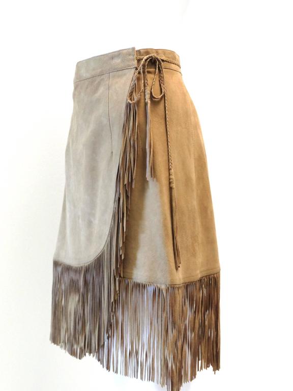 4th of July Suede Fringe Buckle Skirt main image 0