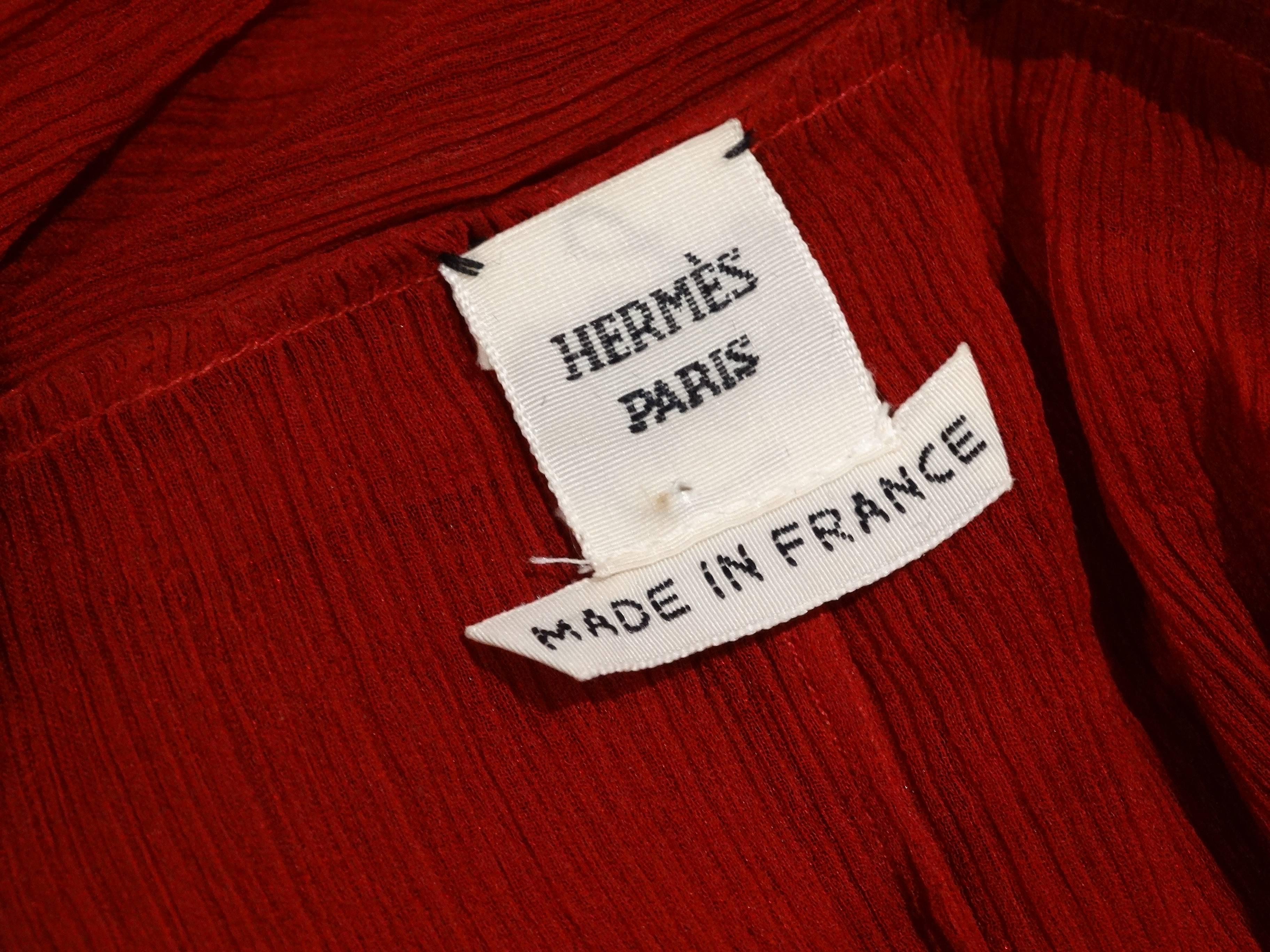 2007 Hermes Silk Blouse designed by Jean Paul Gaultier In Excellent Condition In Scottsdale, AZ