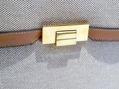 Hermes Tan Canvas Box Leather Top Handle Handbag, 1960s