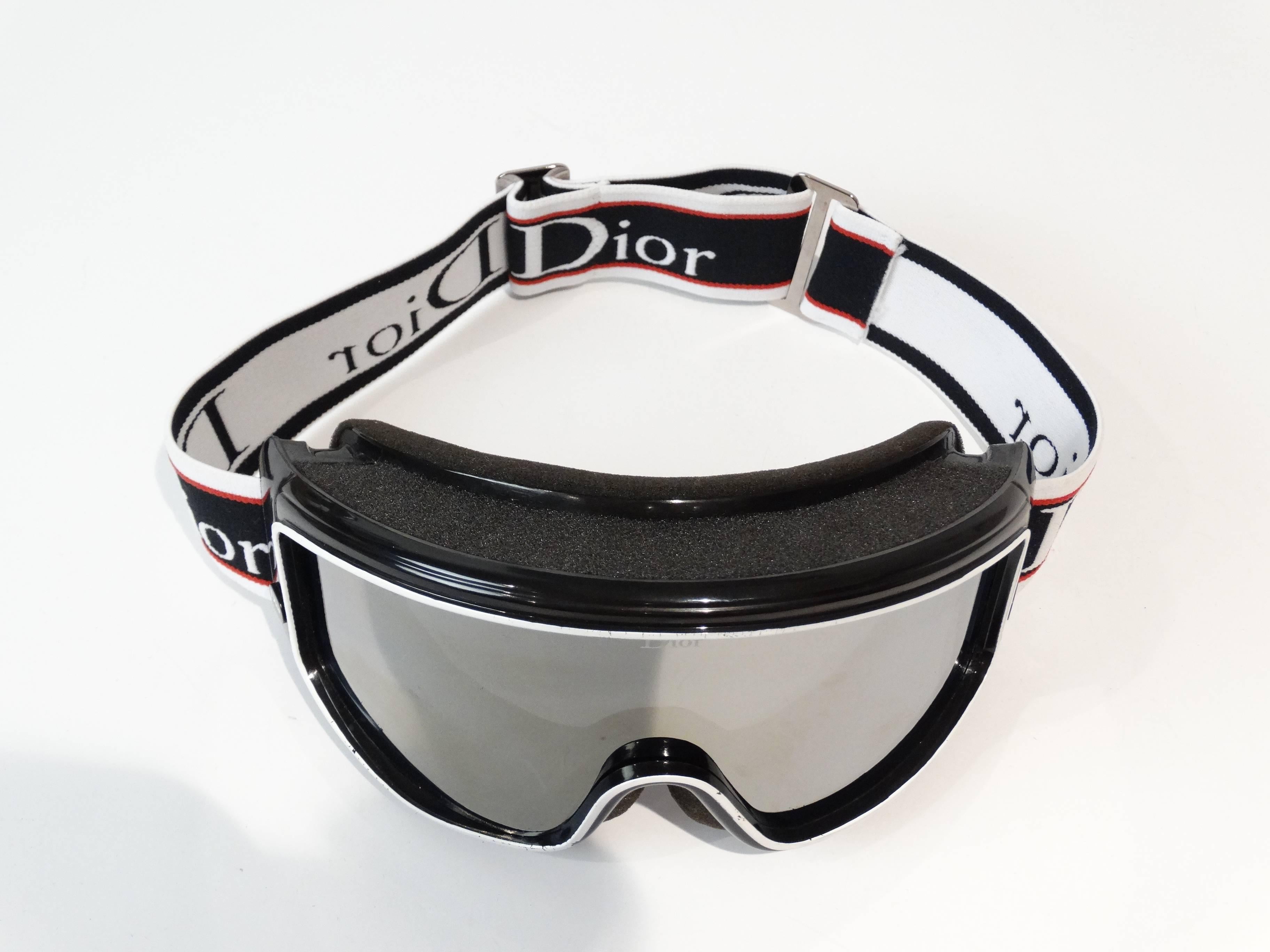 Women's or Men's 1980s Christian Dior Mirrored Ski Goggles