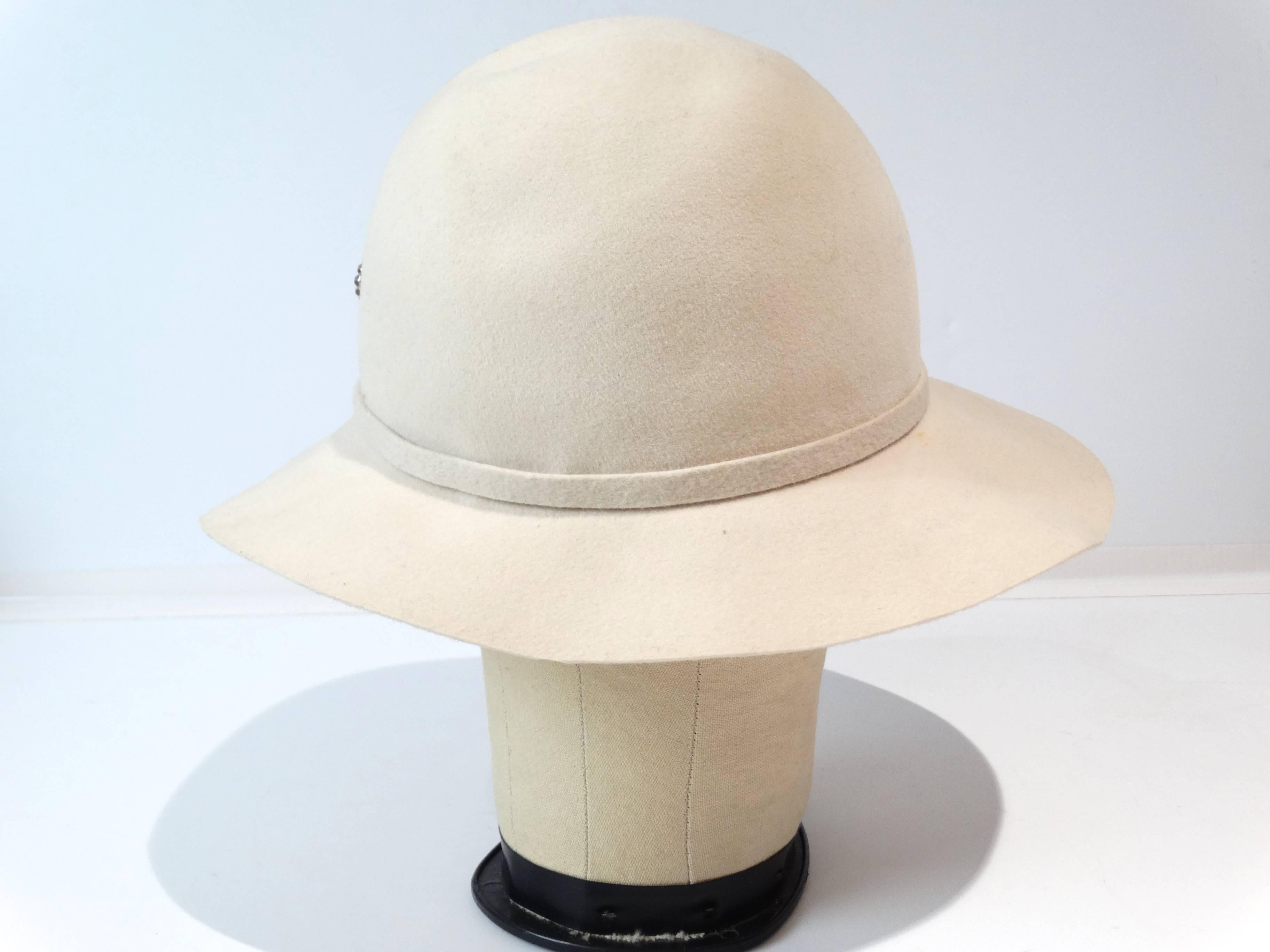 1970s Frank Olive Winter White Bohemian Hat 3