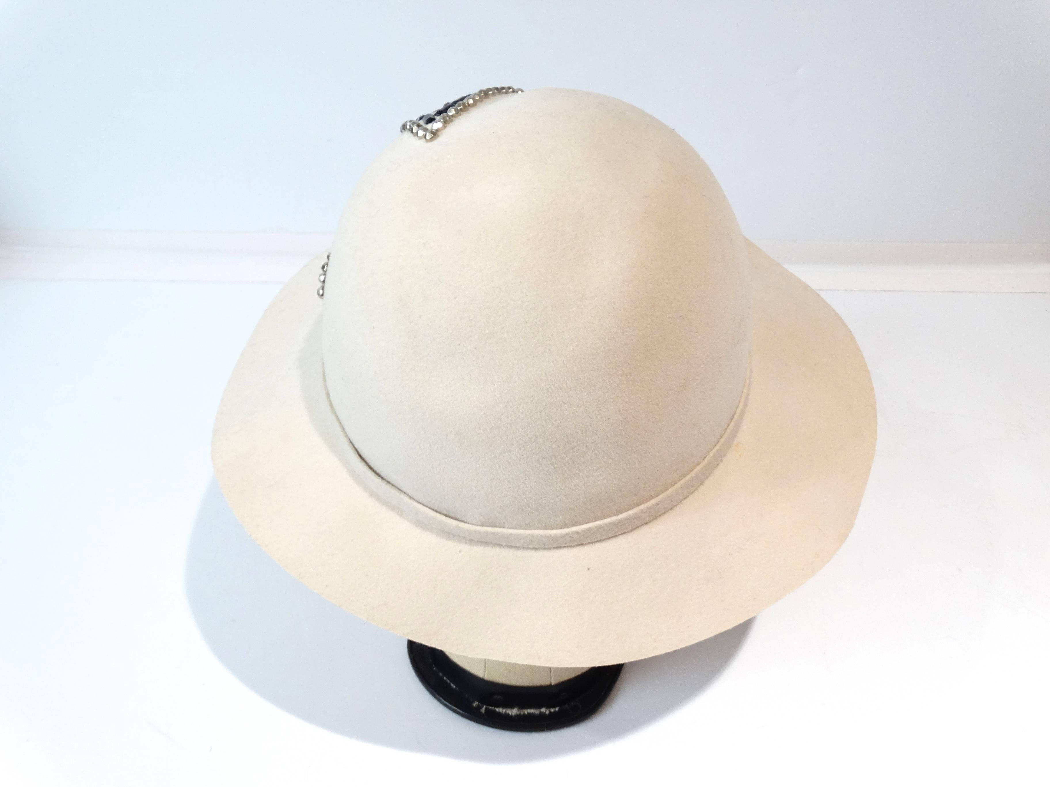 1970s Frank Olive Winter White Bohemian Hat 4