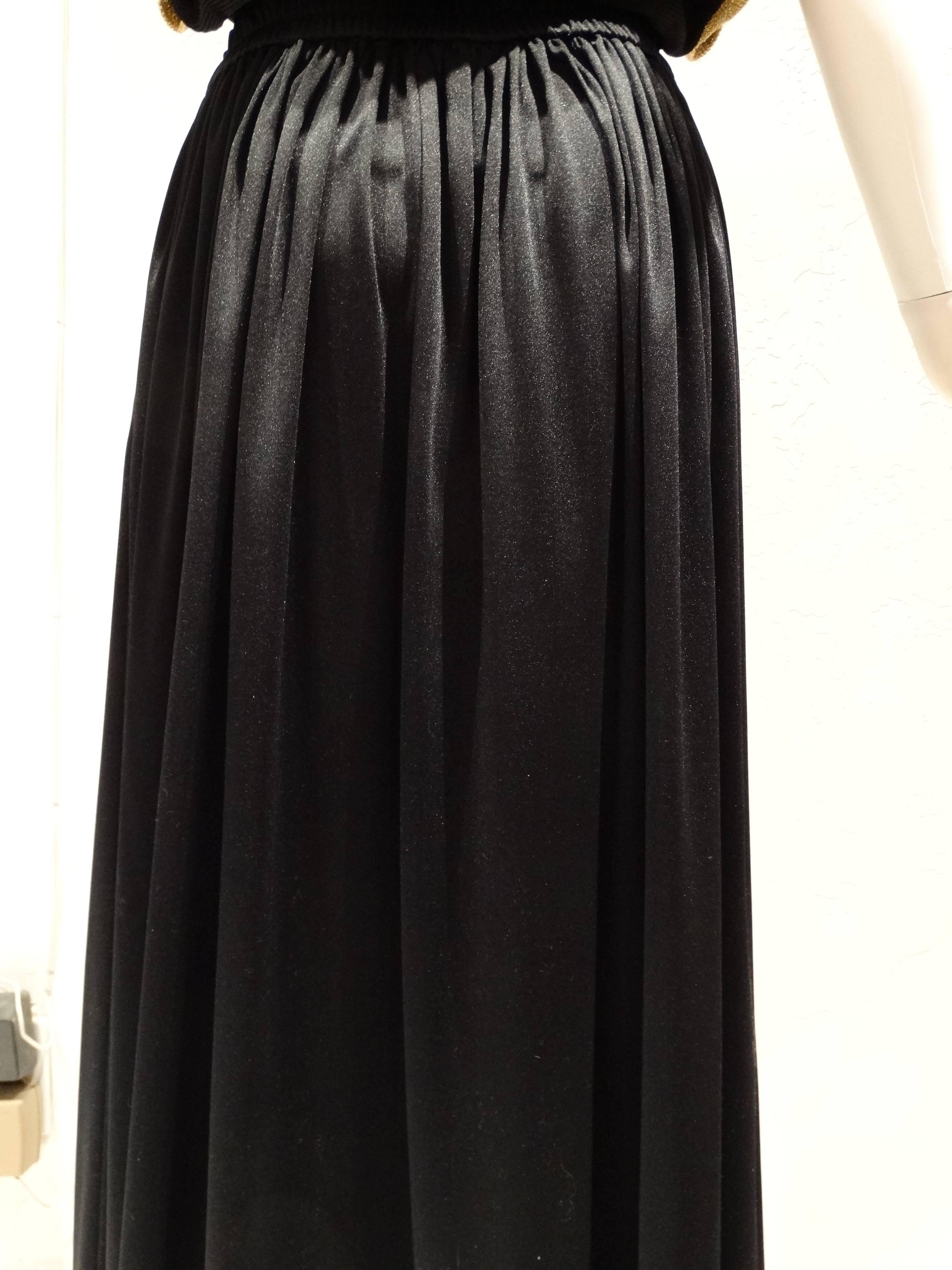 1980s Saint Laurent, Yves Black Maxi Skirt 3