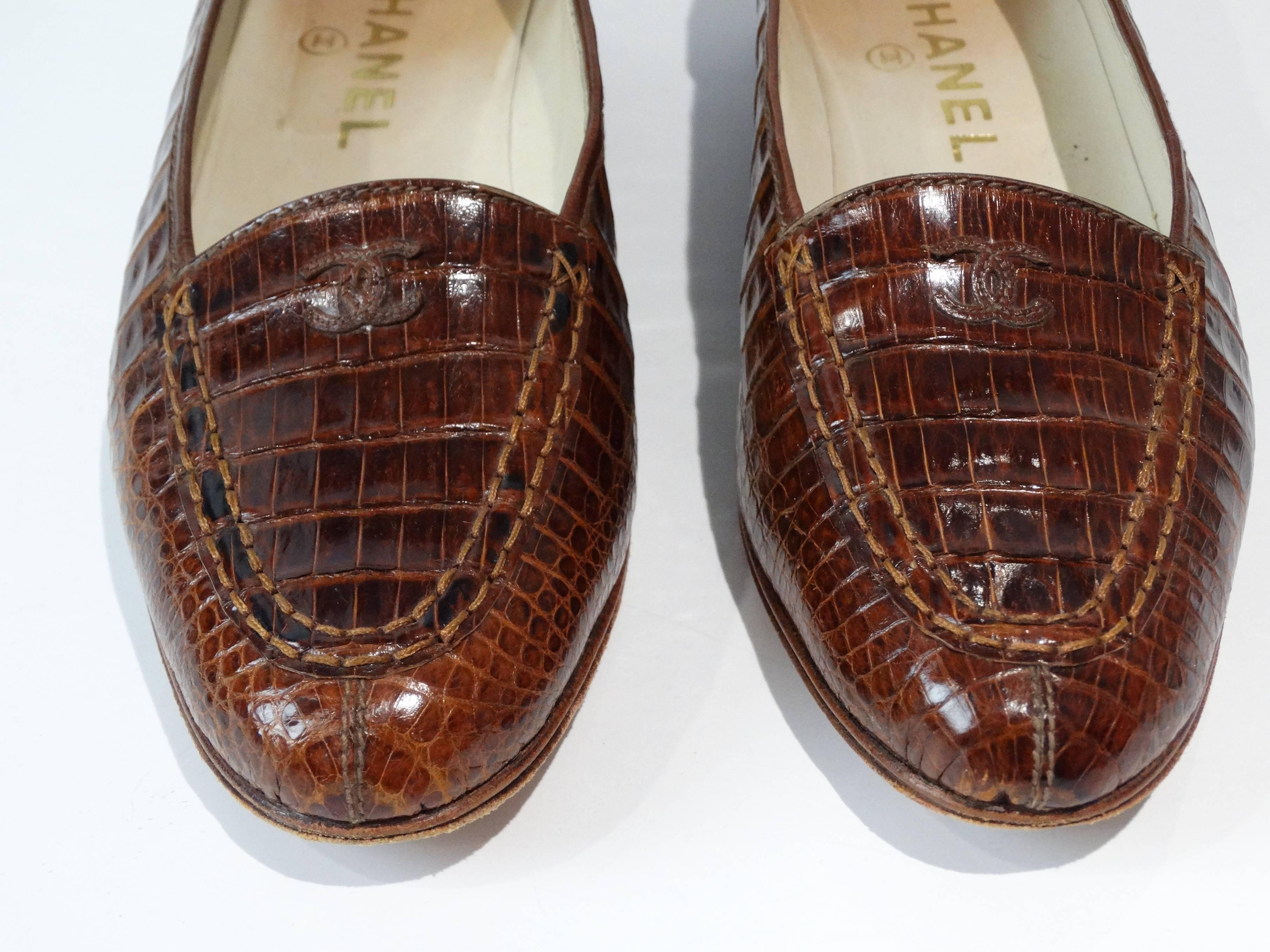 Rare 1980s Chanel Crocodile Loafer 2