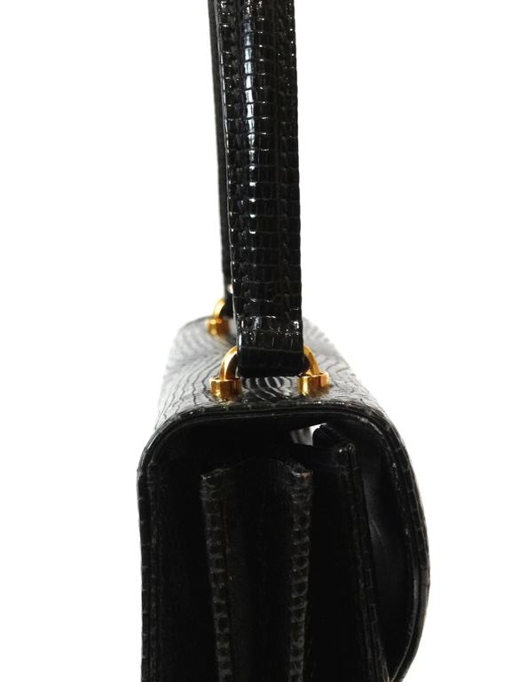 1970s Gucci Black Lizard Box Top Handle Bag at 1stDibs