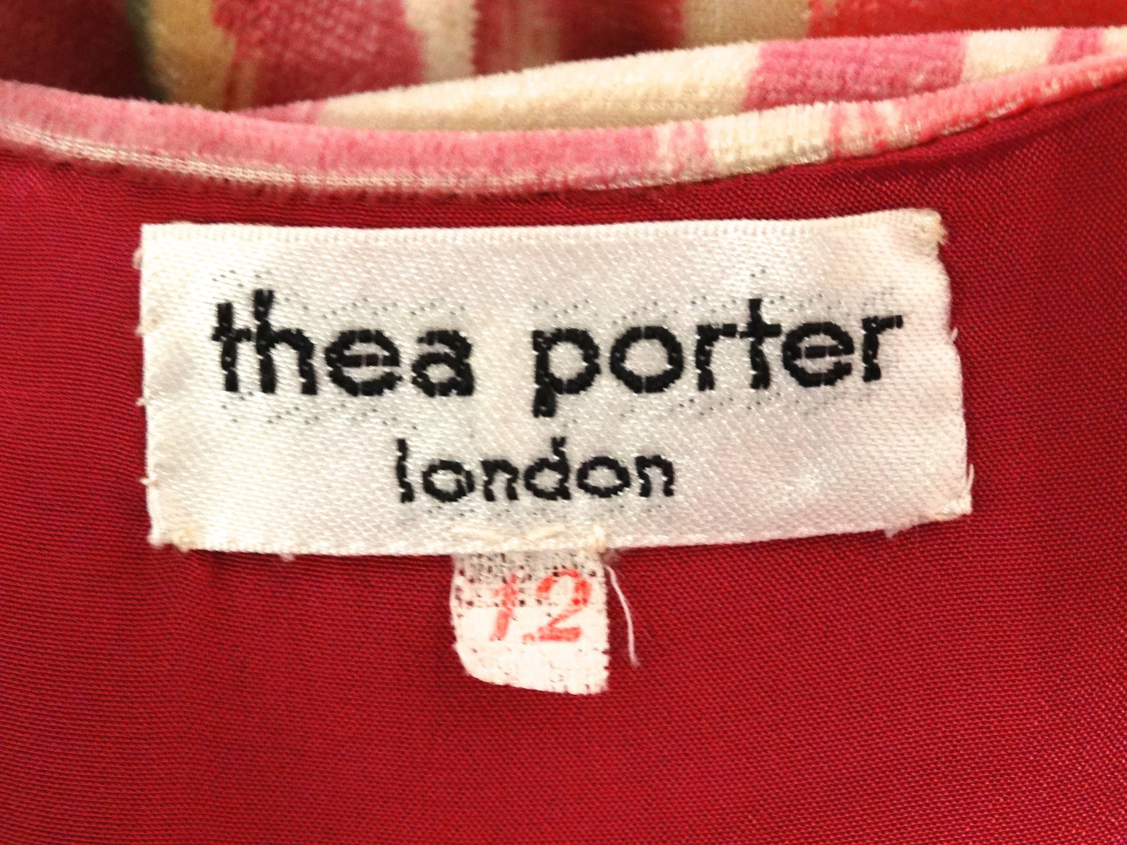 Brown 1970s Thea Porter Velvet Ikat Duster Vest 