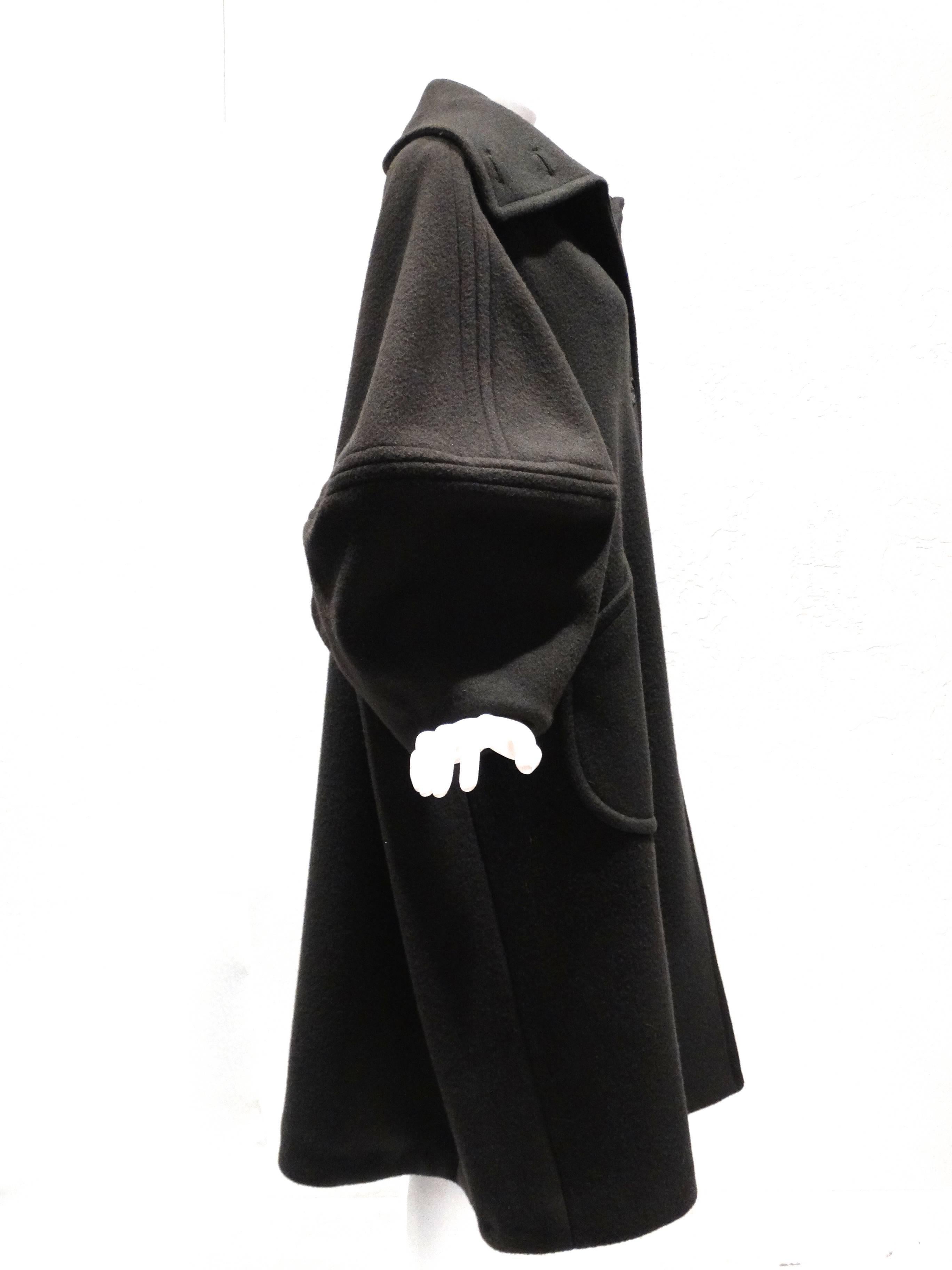 Black 1990s Isaac Mizrahi Oversized Batwing Coat