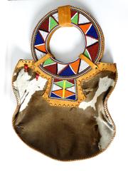 1970s Artisan African Cowhide Leather Bag