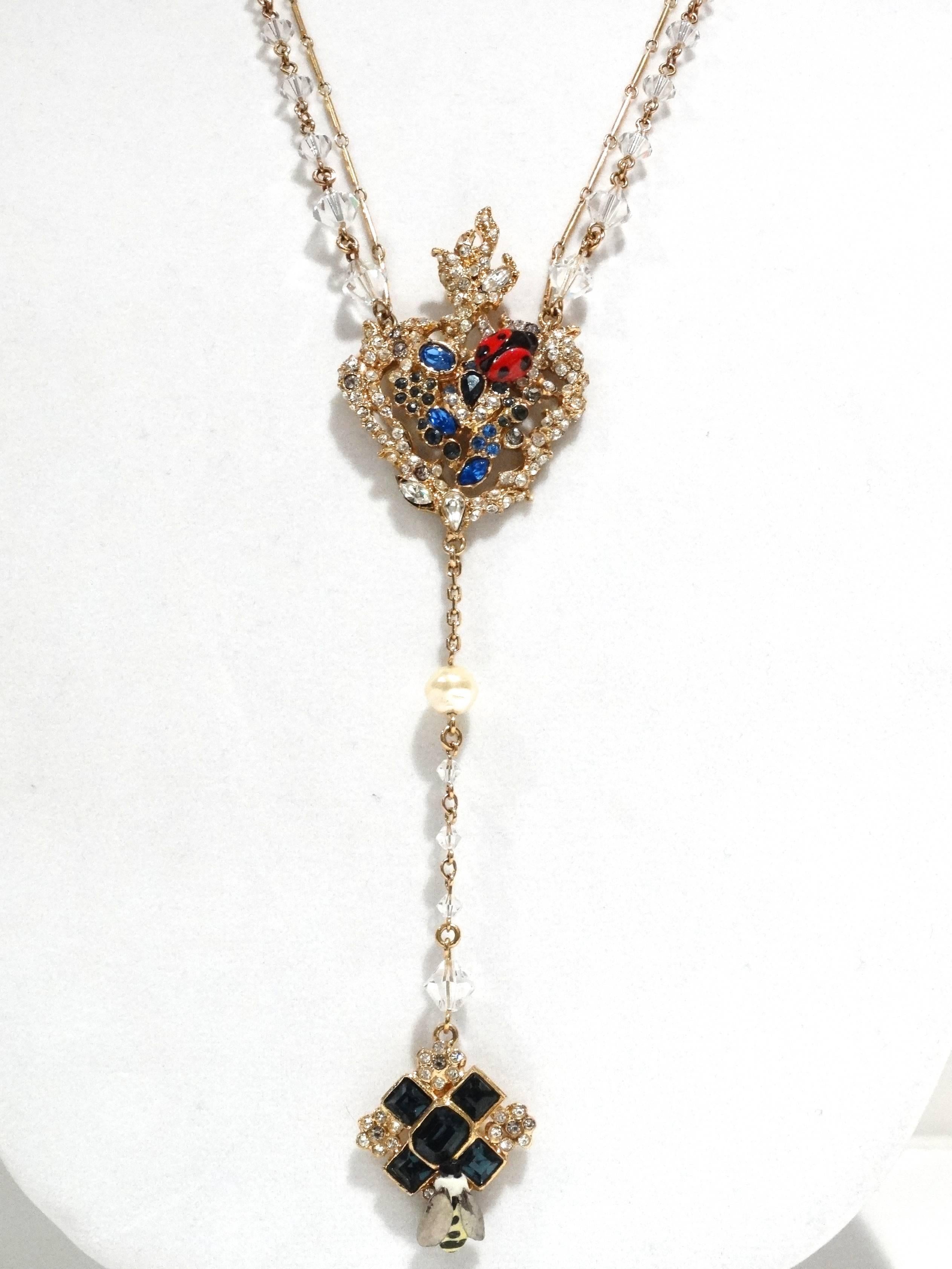 Women's 1980s Christian LaCroix Double Strand Pendent Necklace