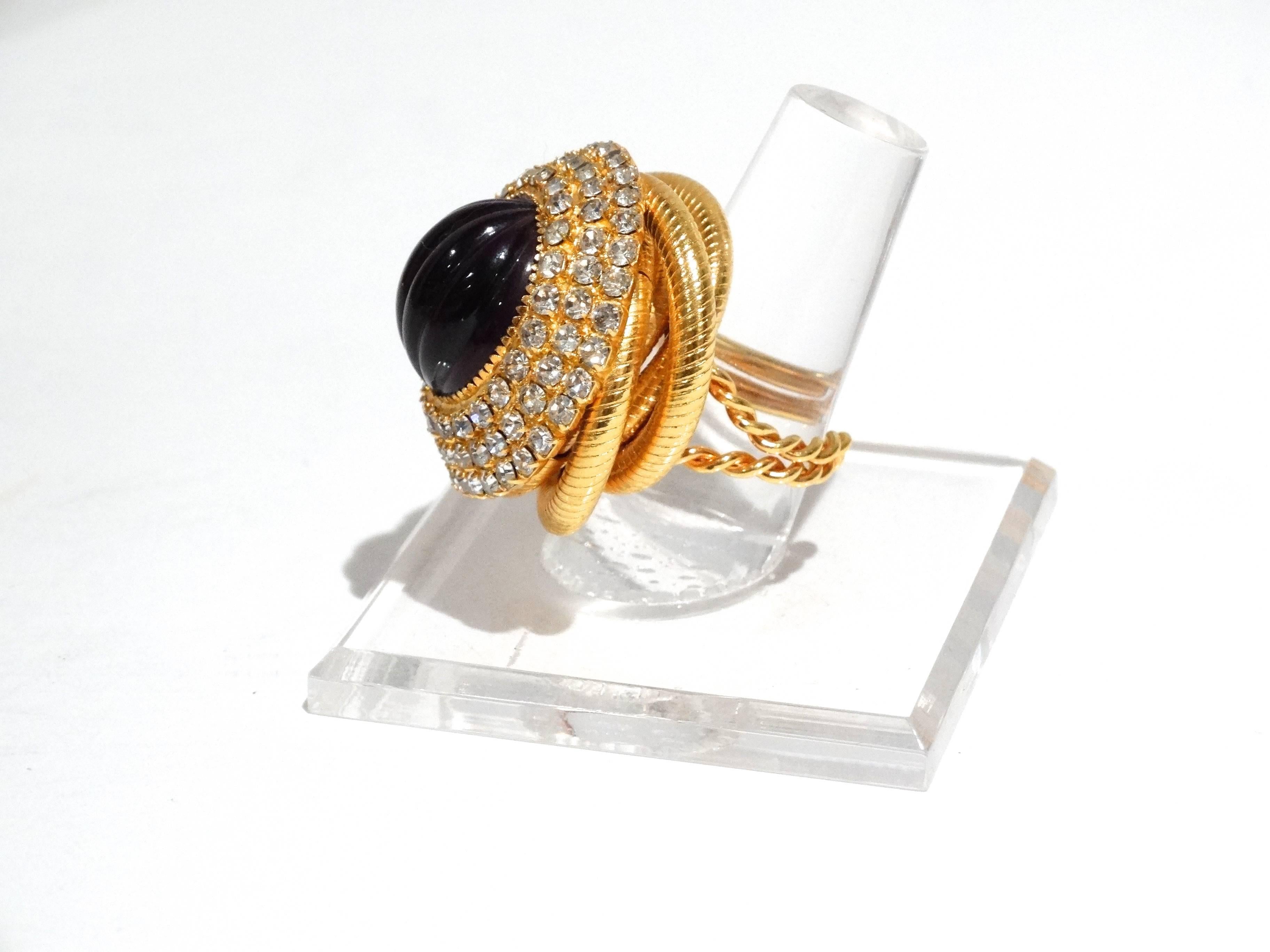 Women's 1970s William De Lillo Cabochon Cocktail Ring 