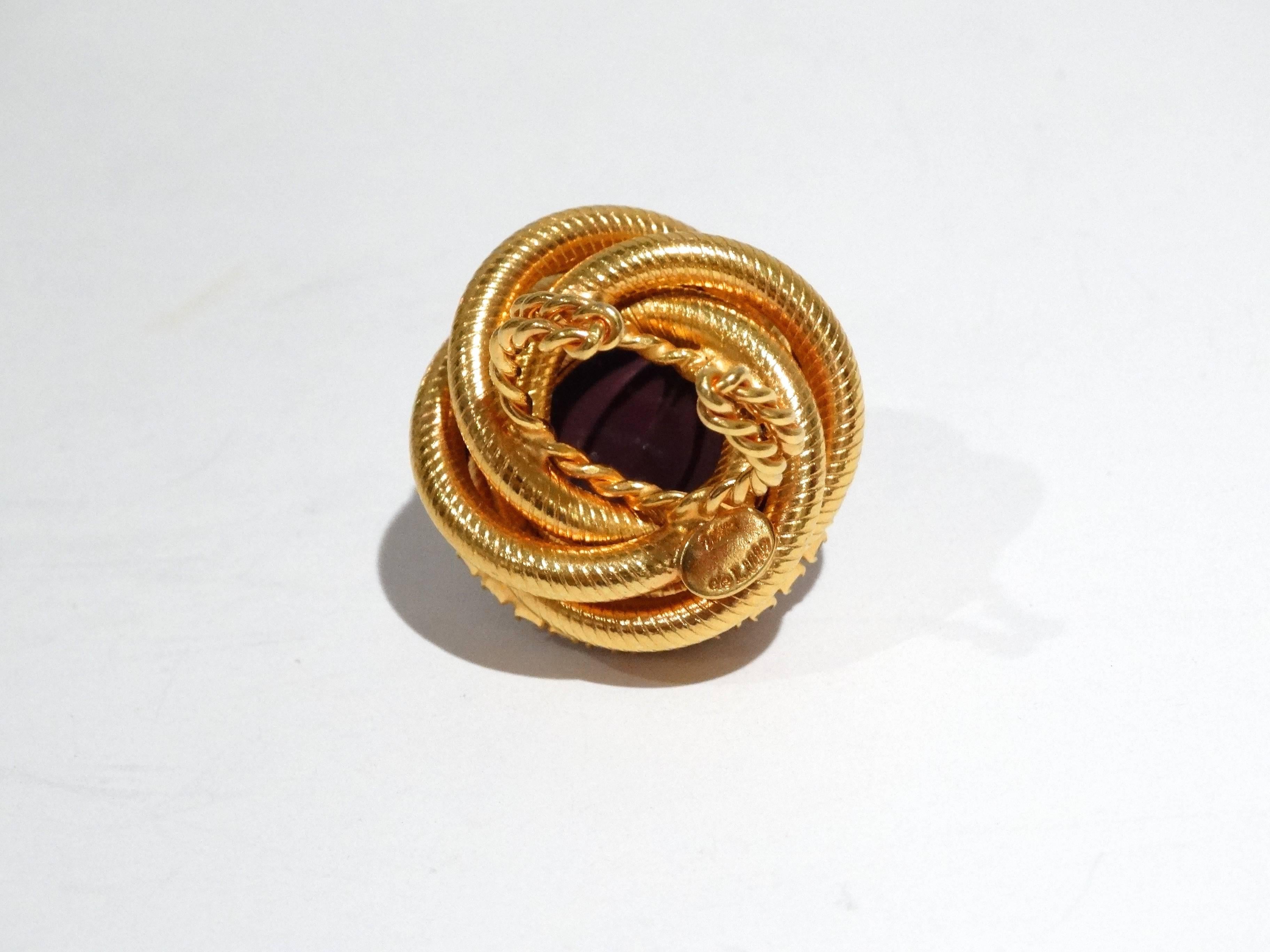 1970s William De Lillo Cabochon Cocktail Ring  2