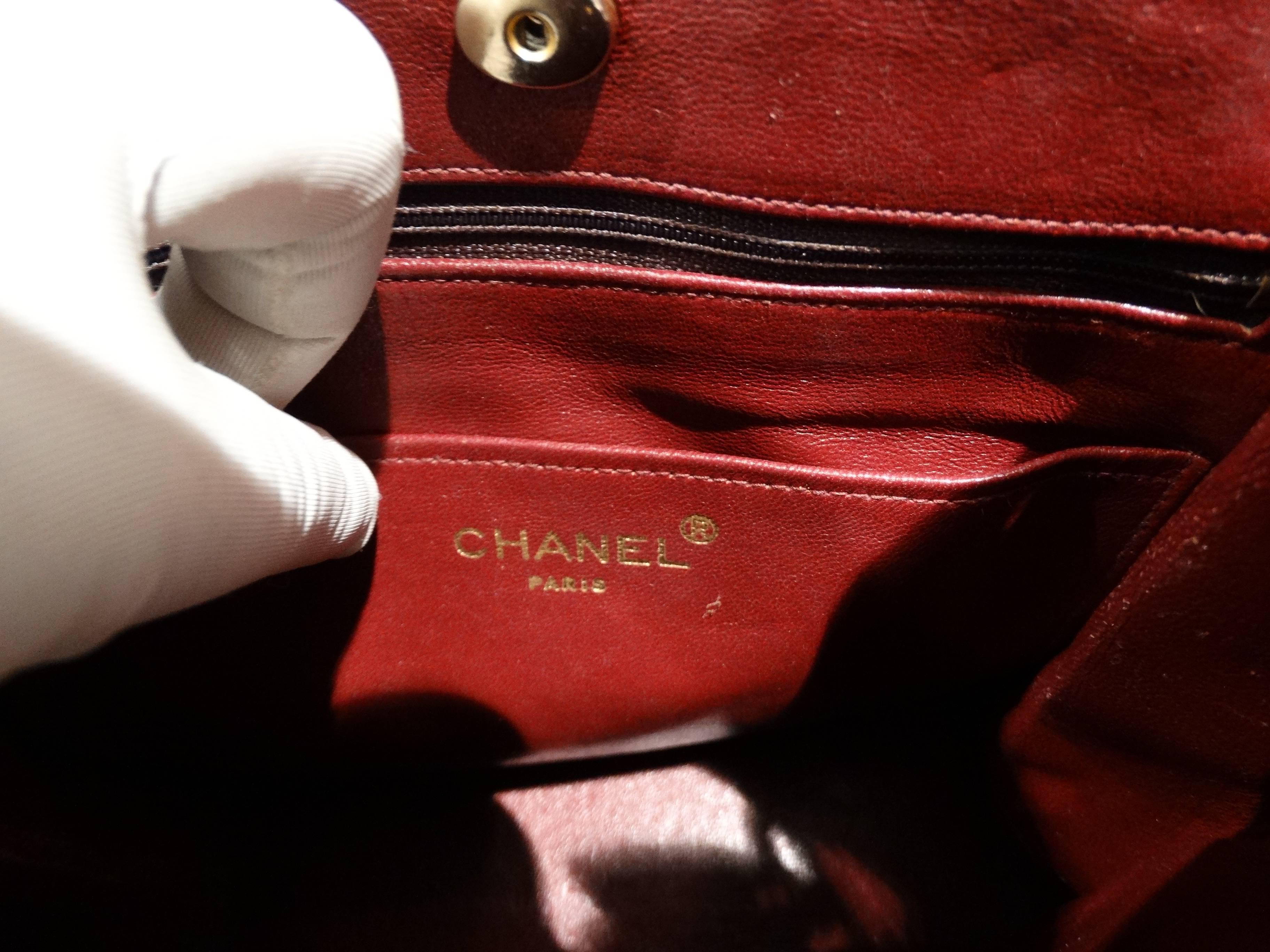 1980s Chanel Dark Navy Quilted Diamond Shoulder Bag 5