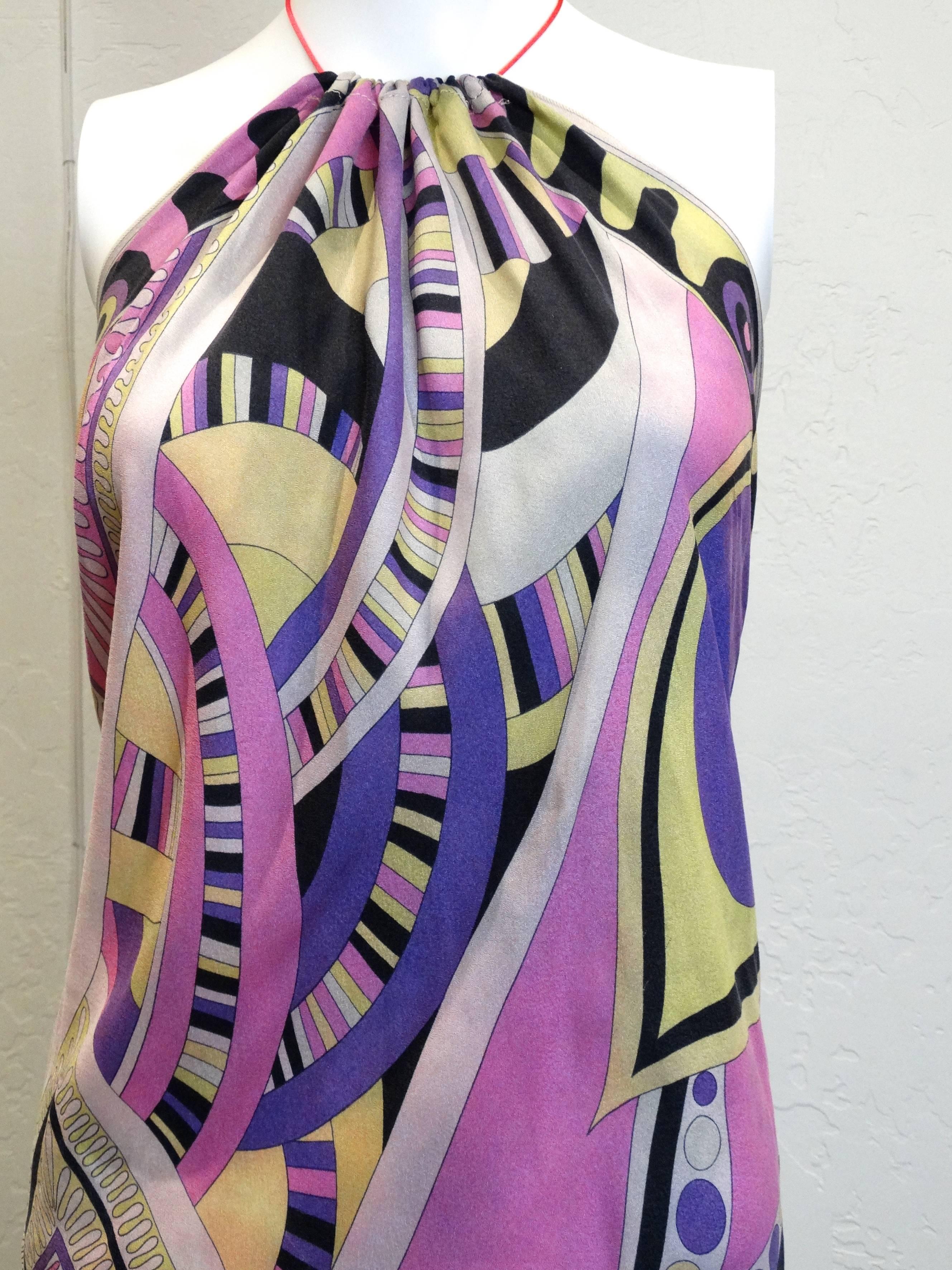 1960s Emilio Pucci Silk Crepe De Chine Halter Dress at 1stDibs