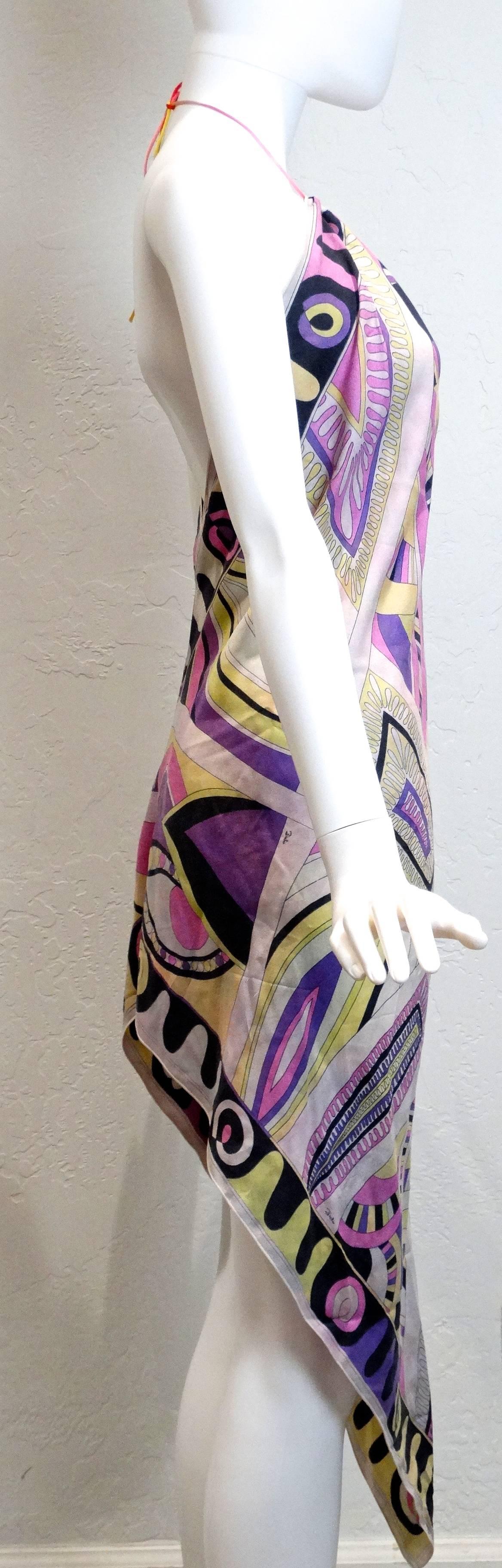 1960s Emilio Pucci Silk Crepe De Chine Halter Dress 3
