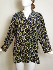 1980s Gucci Silk Horse Bit Print Jacket
