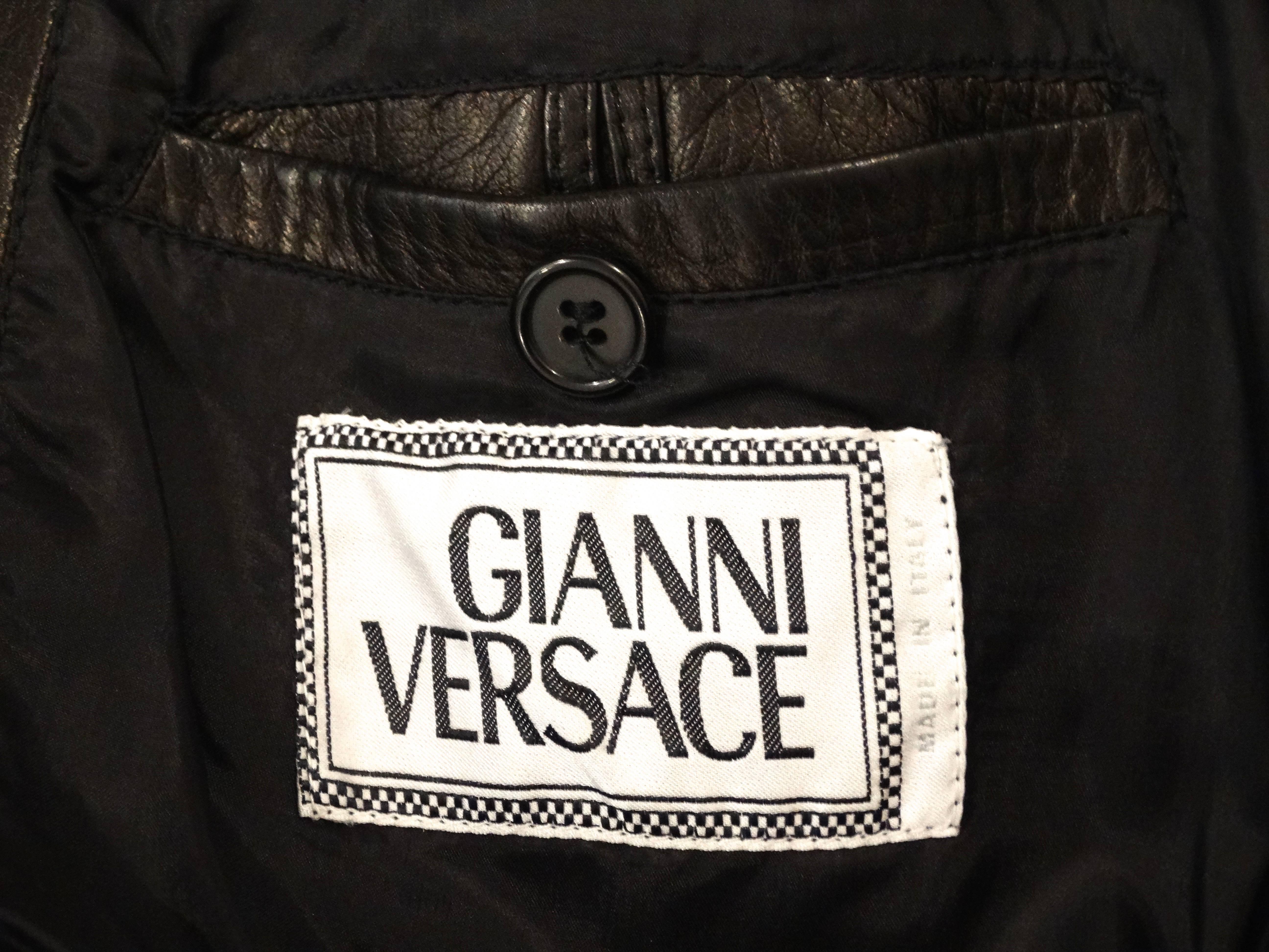 Black 1990s Gianni Versace Couture Motorcycle Jacket 