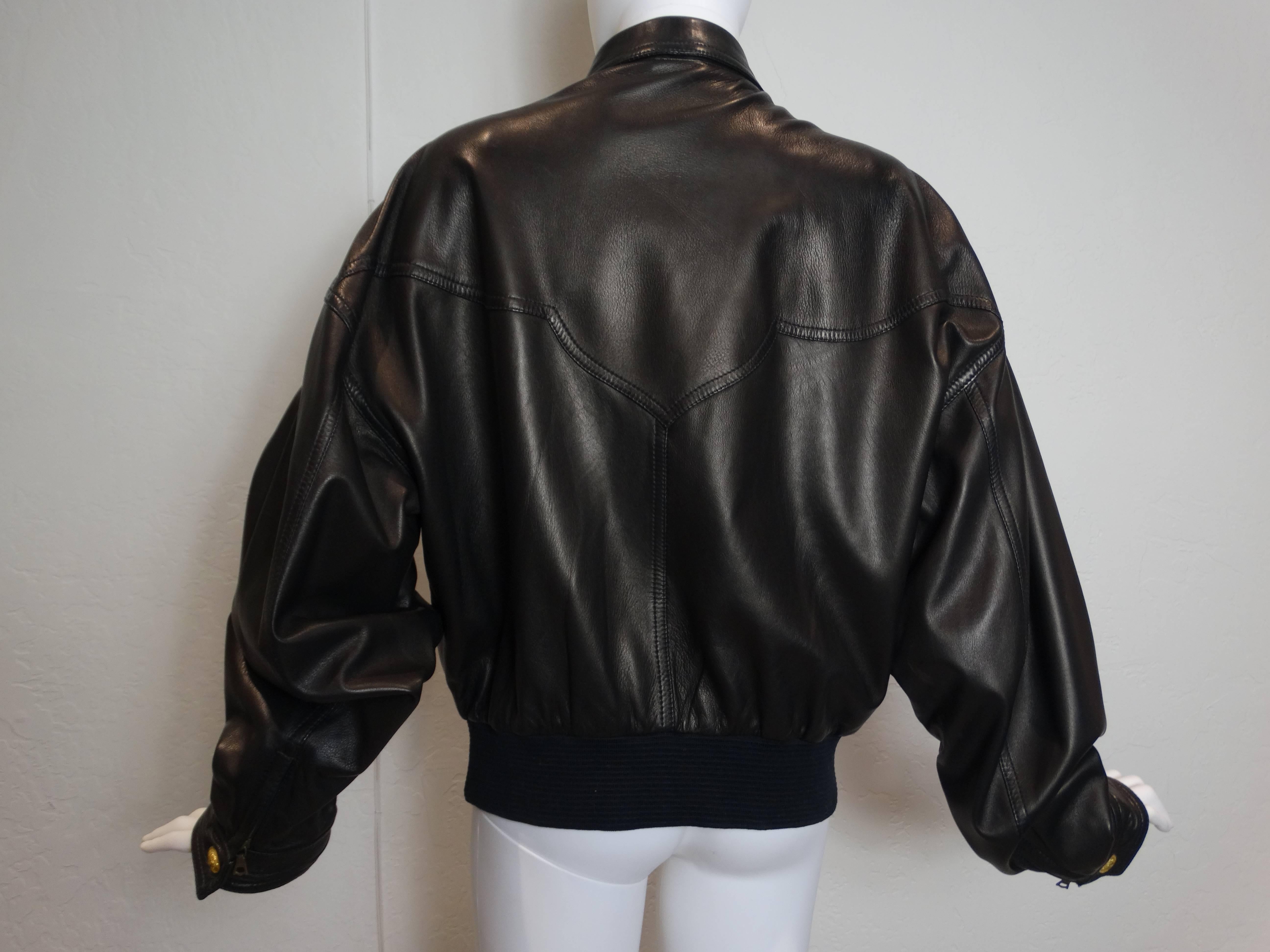 Women's or Men's 1990s Gianni Versace Couture Motorcycle Jacket 