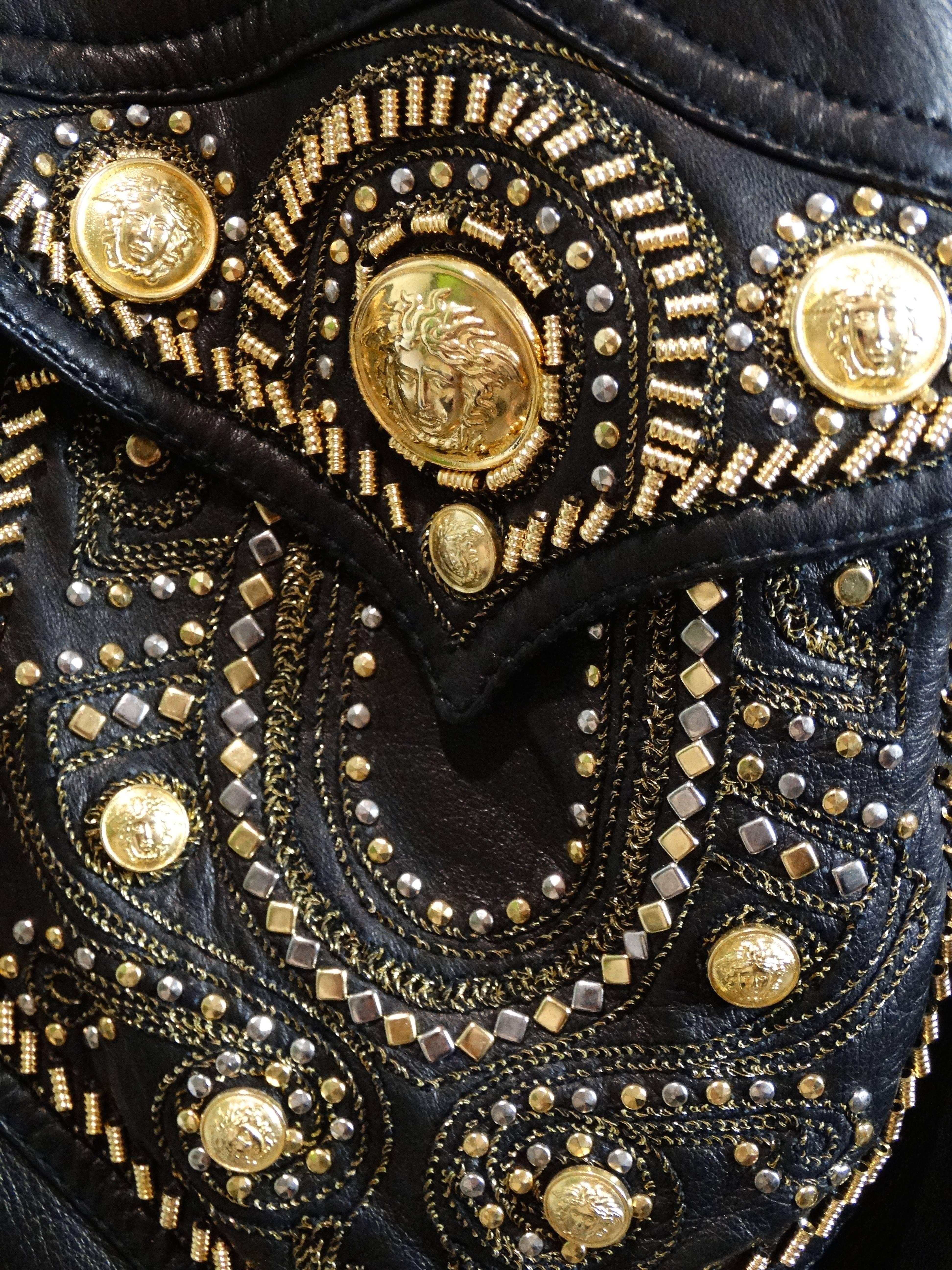 1990s Gianni Versace Couture Motorcycle Jacket  1
