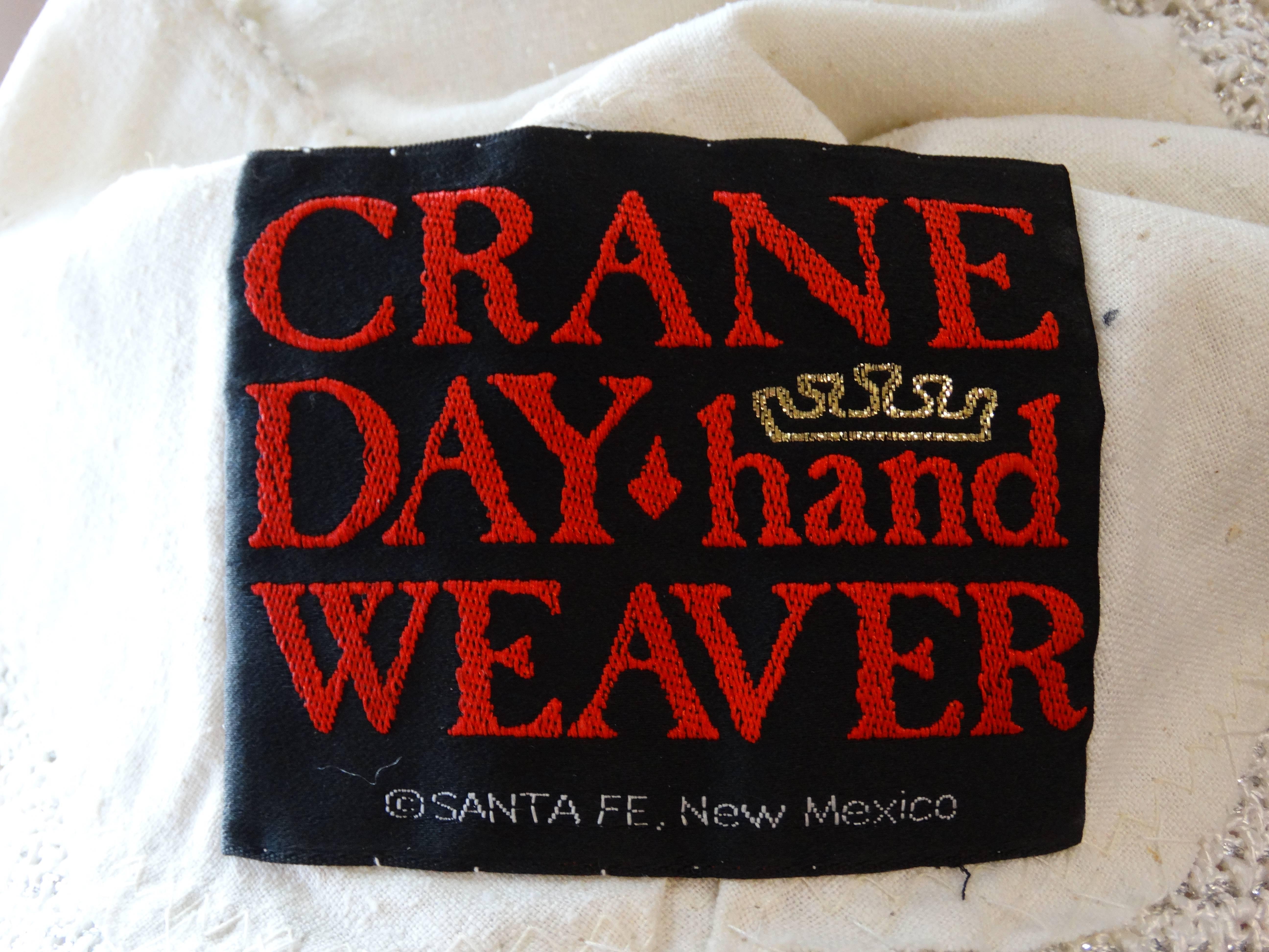 Gray Rare 1990s Crane Day hand Weaver Ultimate Cocktail Poncho Santa Fe 