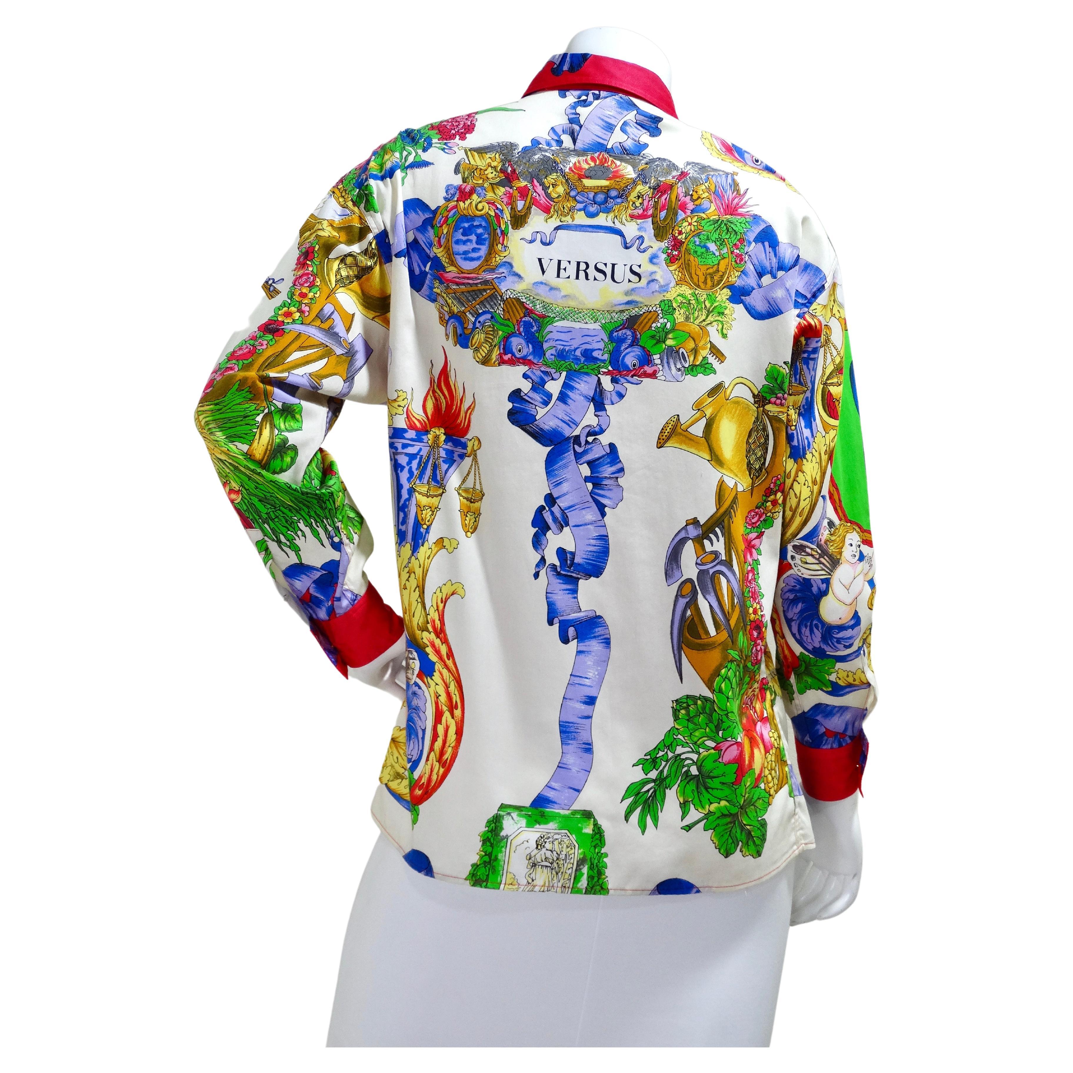 Gianni Versace Versus 1990's Print Blouse For Sale