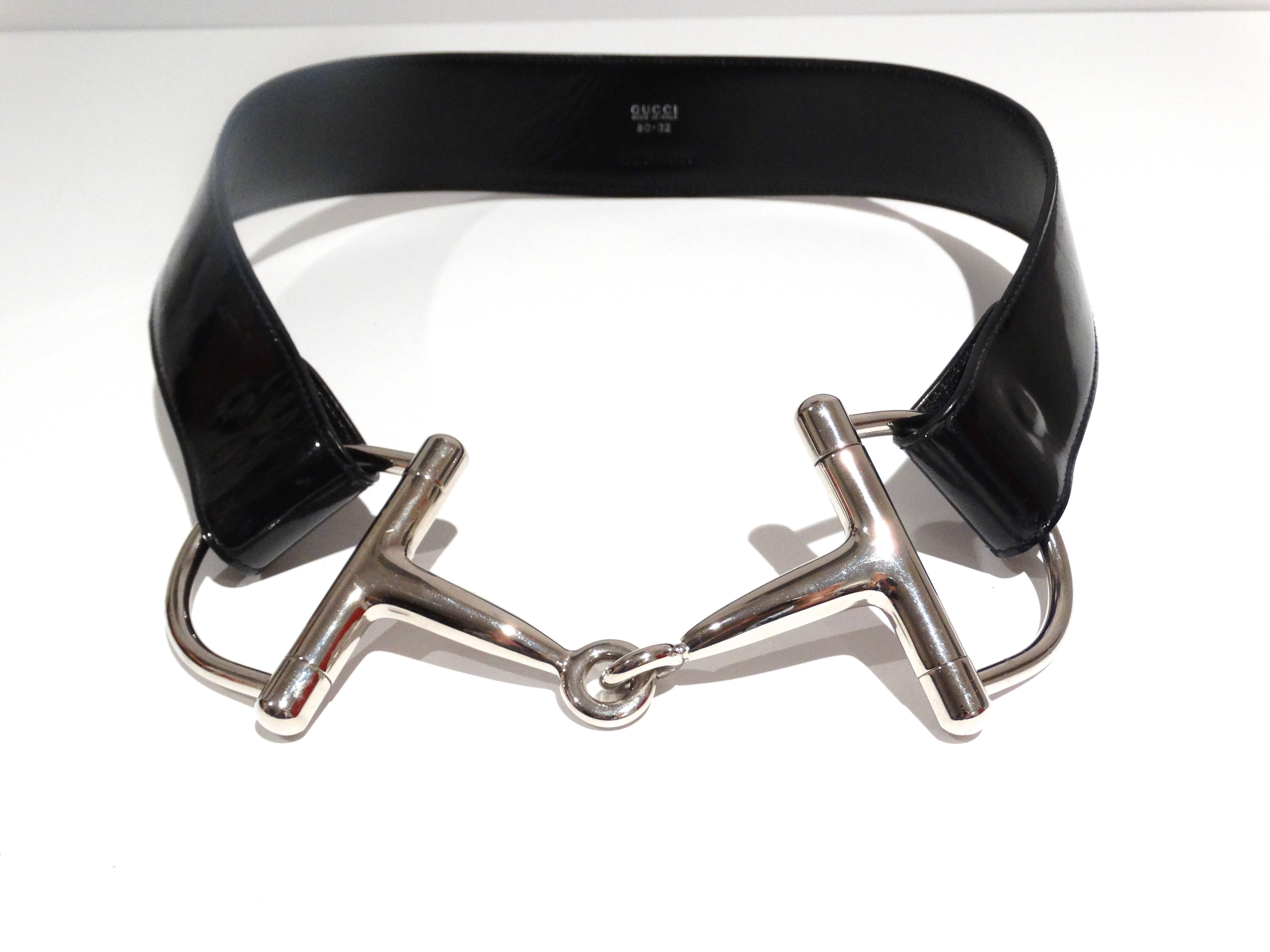 Black Tom Ford for Gucci Patent Stirrup Hip Belt, 1990s 