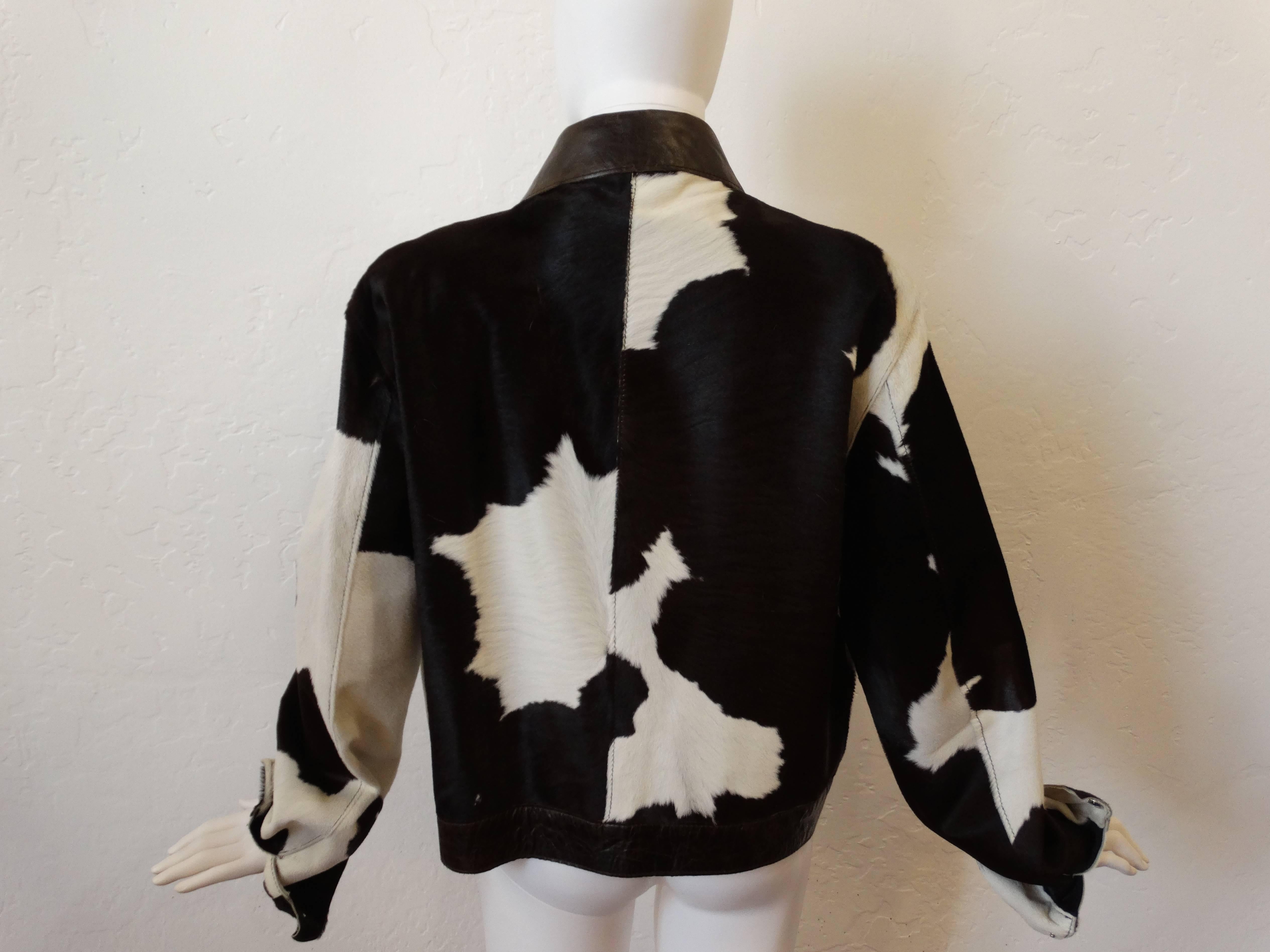 Rare 1990s Dolce & Gabbana Cowhide Leather Jacket  3
