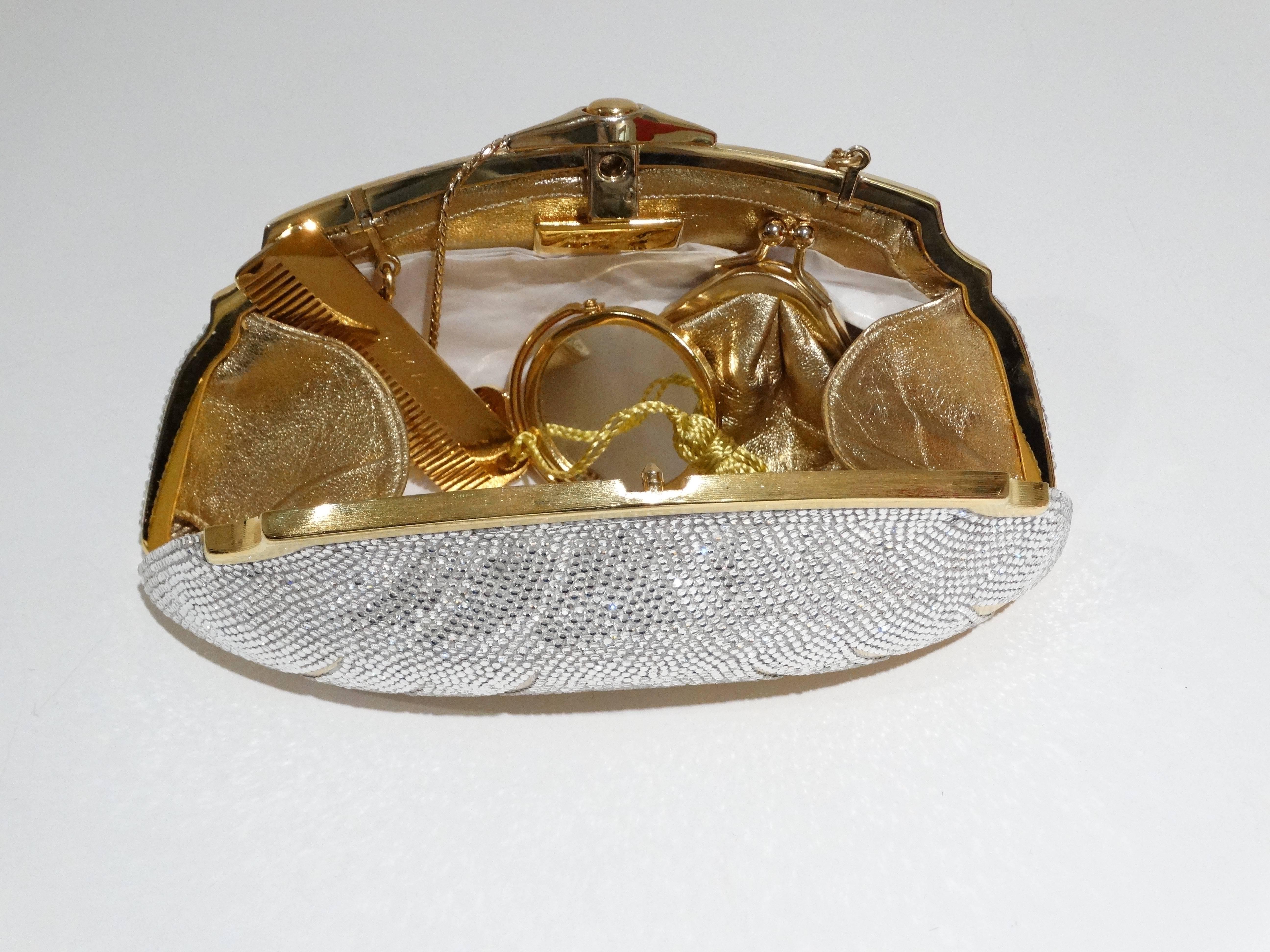 1980's Judith Leiber Minaudiere Crystal Flame Clutch  In New Condition In Scottsdale, AZ