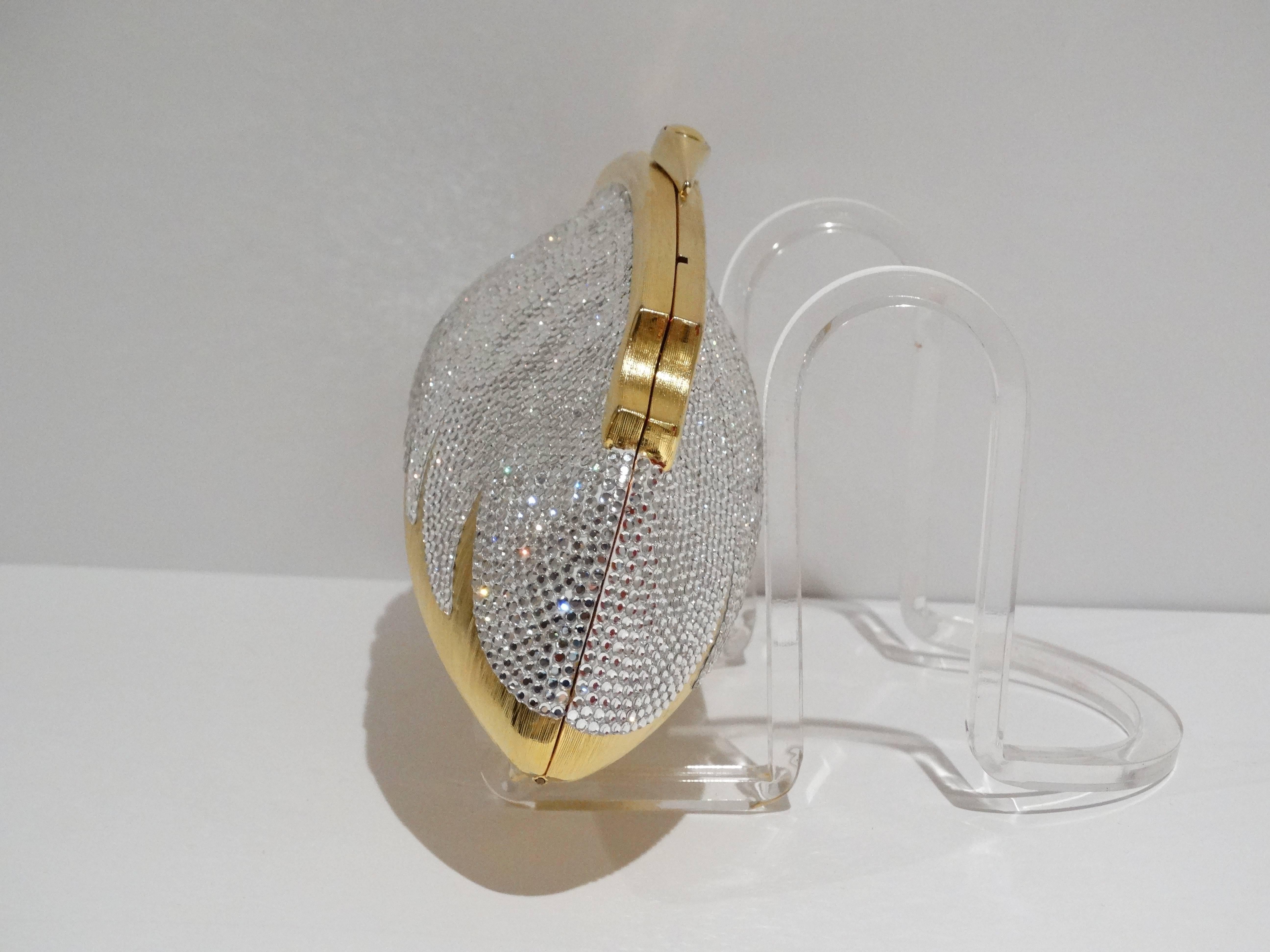 1980's Judith Leiber Minaudiere Crystal Flame Clutch  3