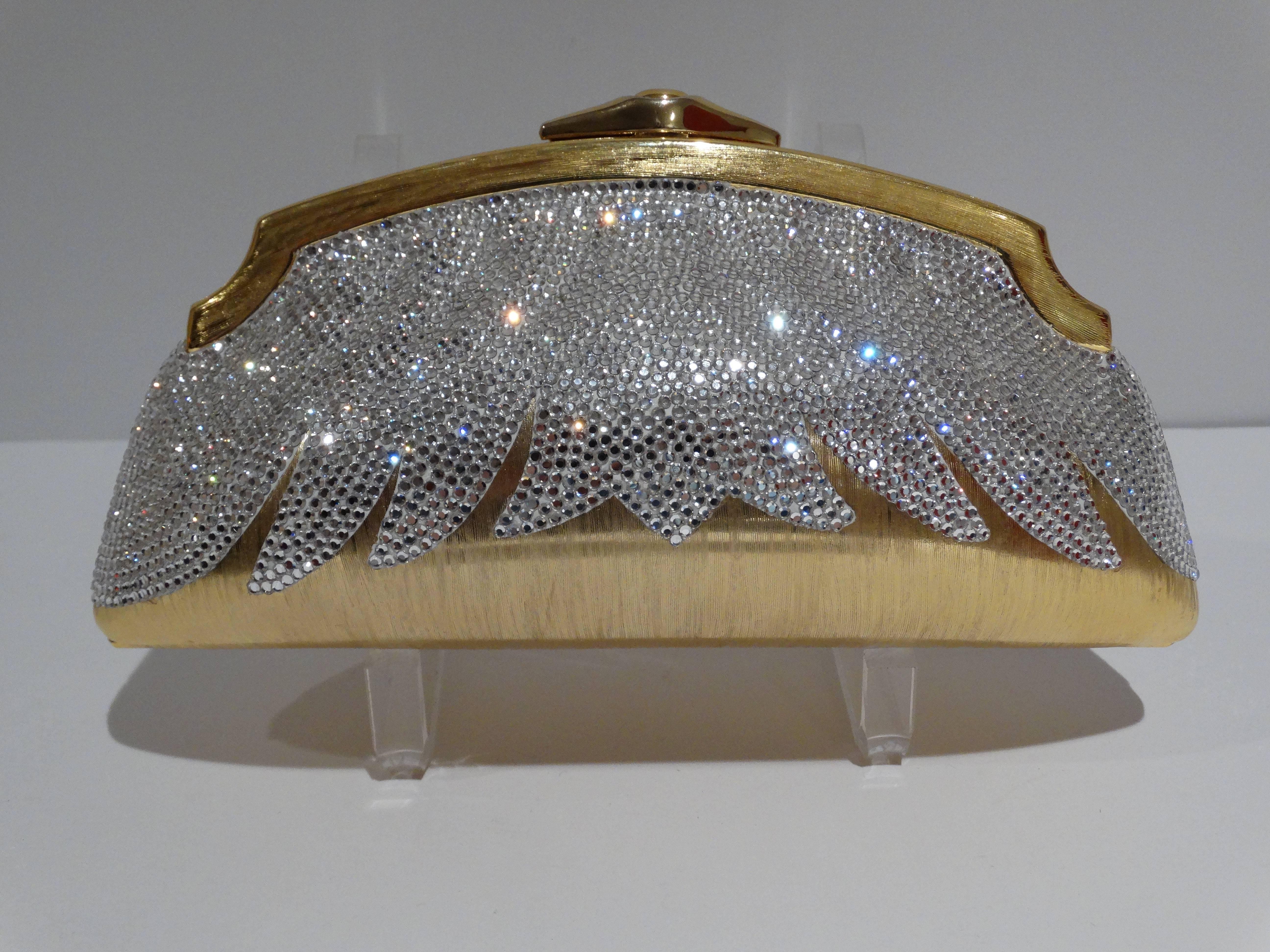 1980's Judith Leiber Minaudiere Crystal Flame Clutch  5