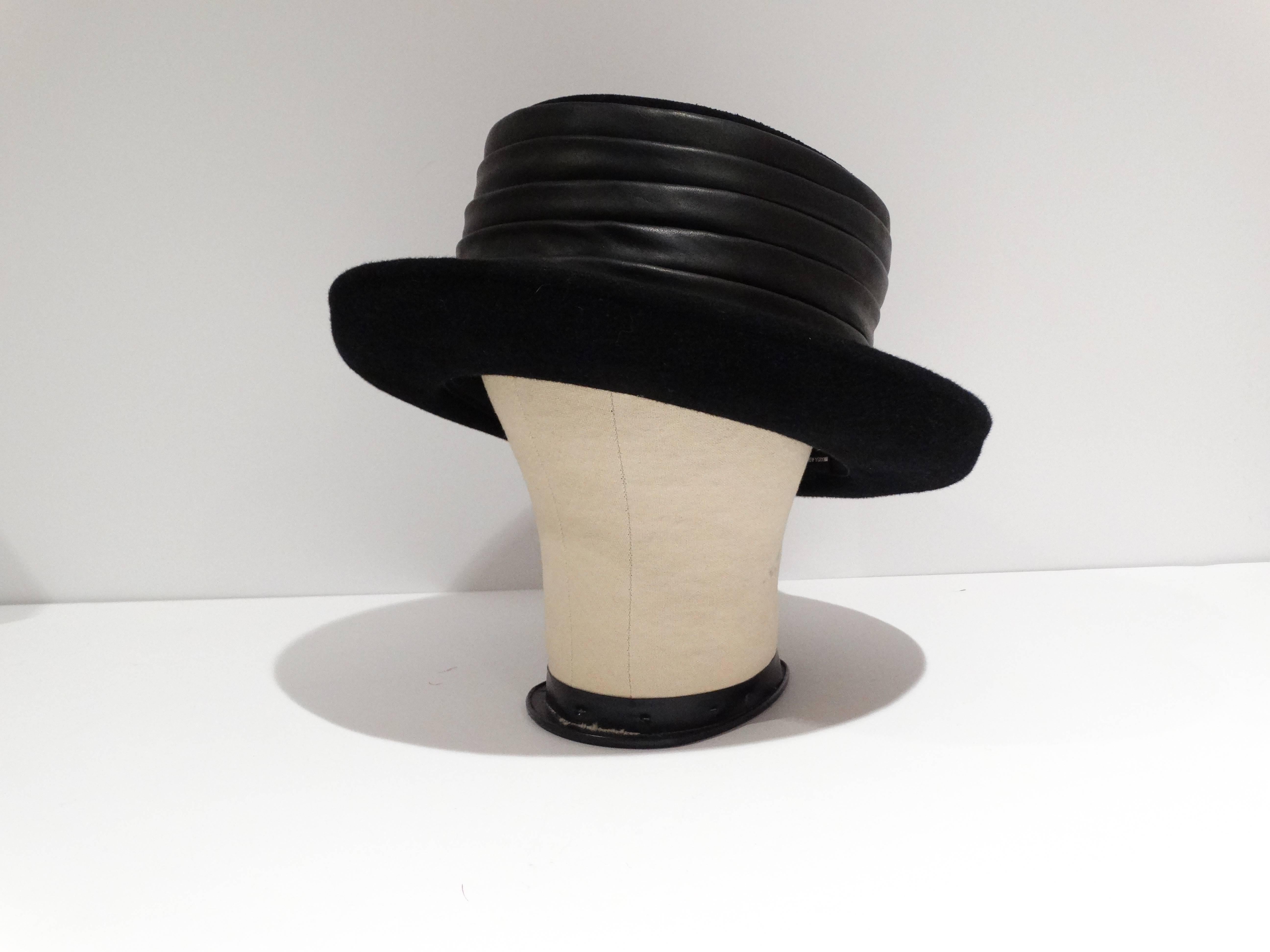1980s Kokin Black Leather Band Top Hat  2