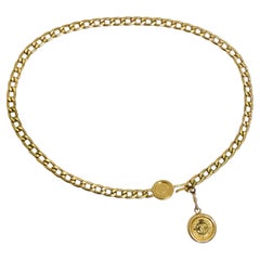 Vintage Chanel Spring 1994 Gold Tone CC Medallion Chain Belt