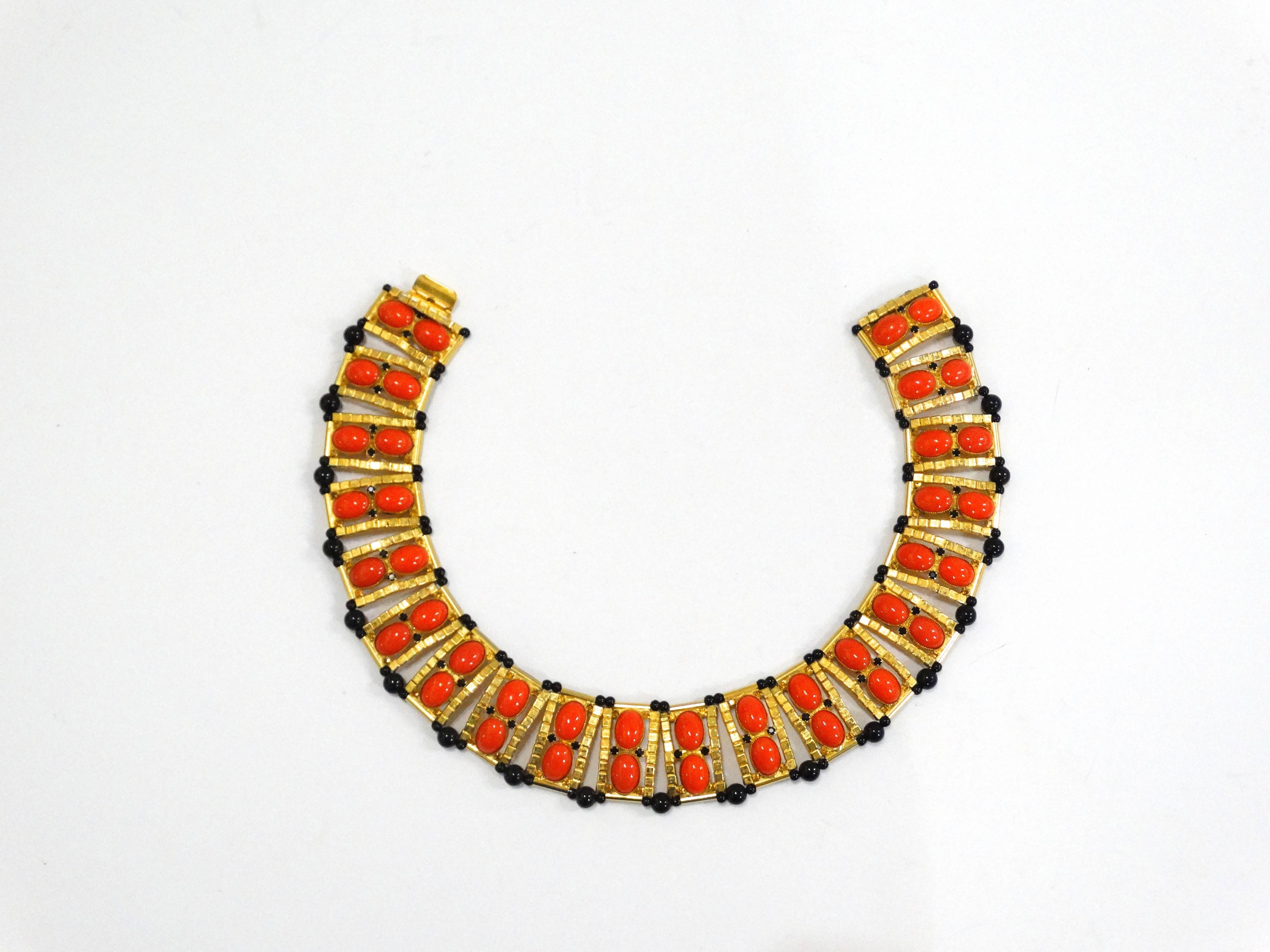 Women's or Men's 1974 William de Lillo Egyptian Revival Collar Necklace 