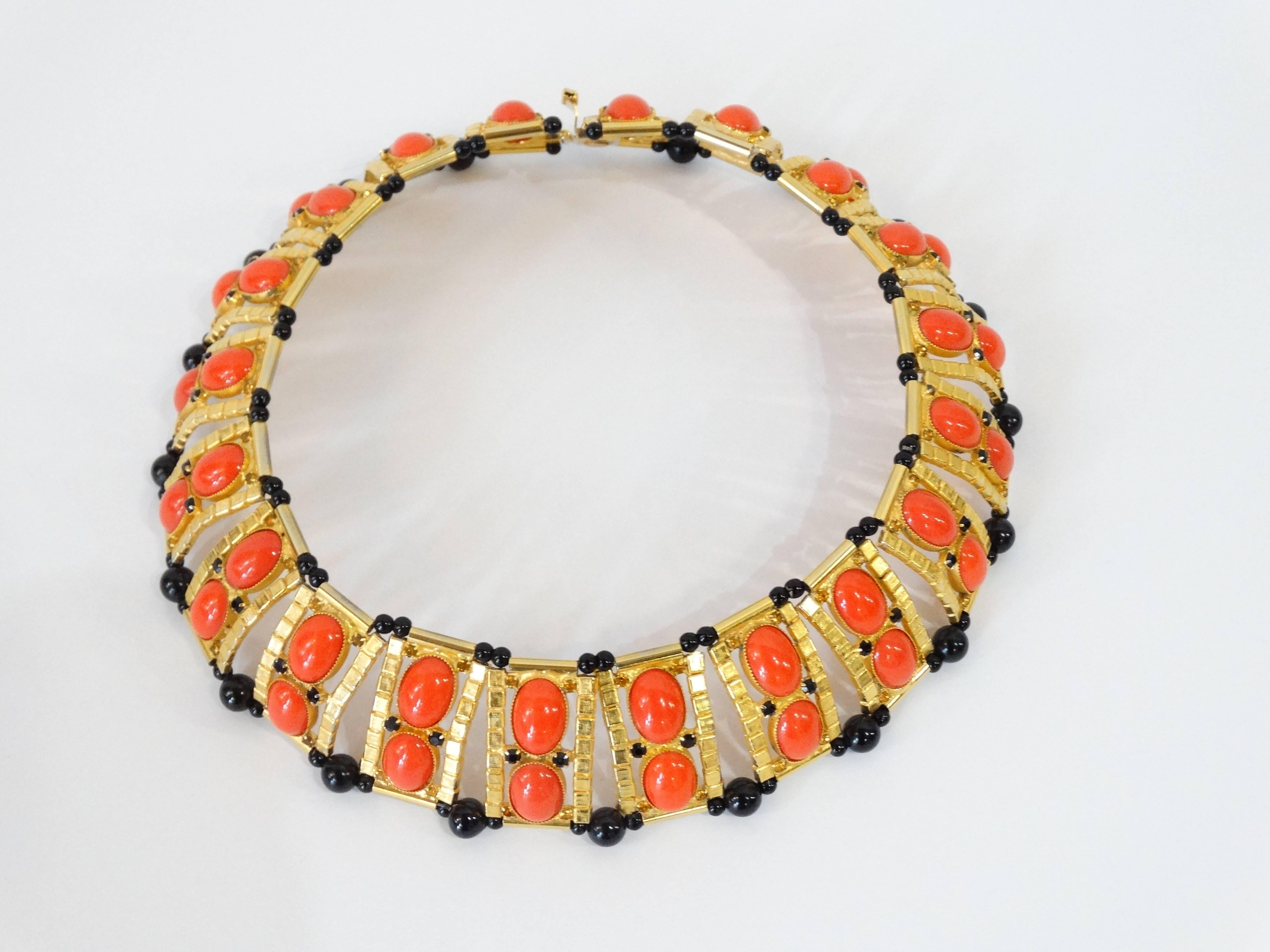 1974 William de Lillo Egyptian Revival Collar Necklace  1