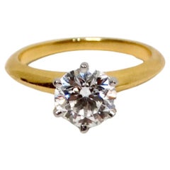 Tiffany & Co. GIA Certified 1.32 Carat Round Brilliant Diamond Engagement Ring