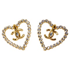 Chanel Cruise 2022/23 Crystal & Gold Plated CC Earrings