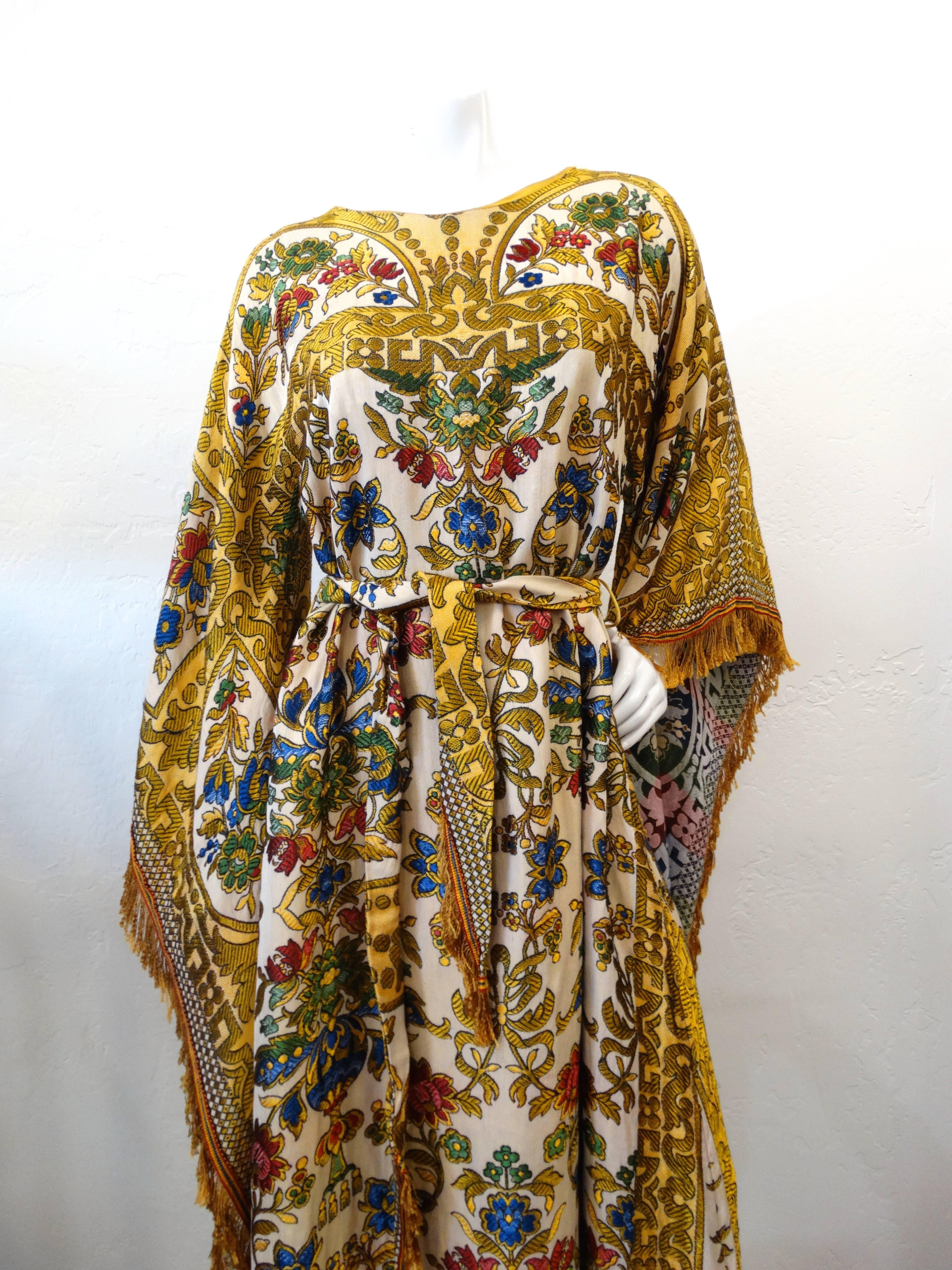 Women's 1970s Georgie Keyloun Angel Wing Tapestry Kaftan Dress 