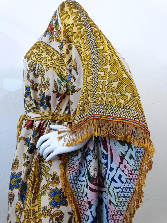1970s Georgie Keyloun Angel Wing Tapestry Kaftan Dress at 1stDibs