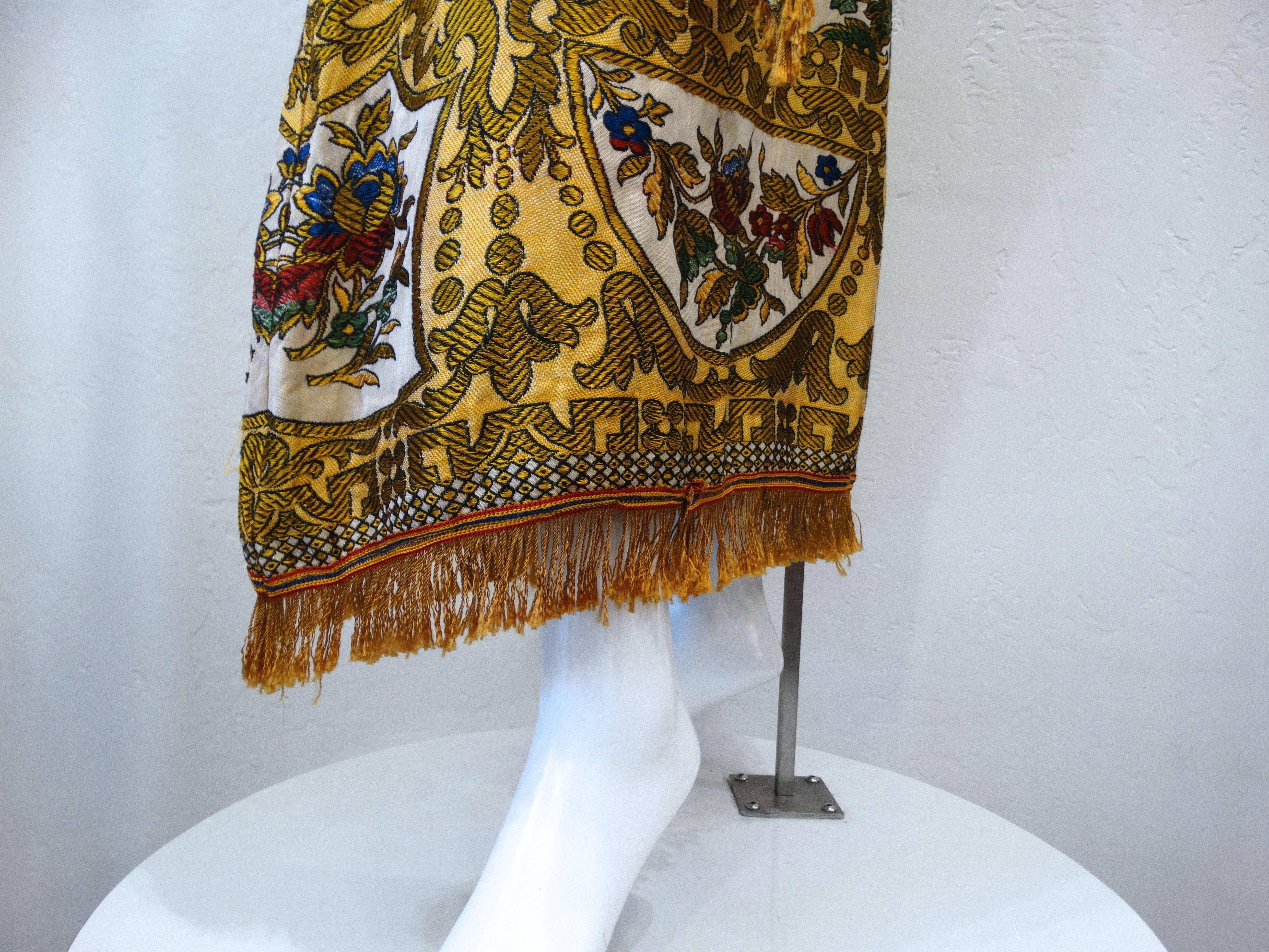 1970s Georgie Keyloun Angel Wing Tapestry Kaftan Dress  4