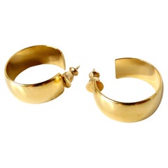 Vintage Monet 18k Gold Plated Small Hoop Earrings