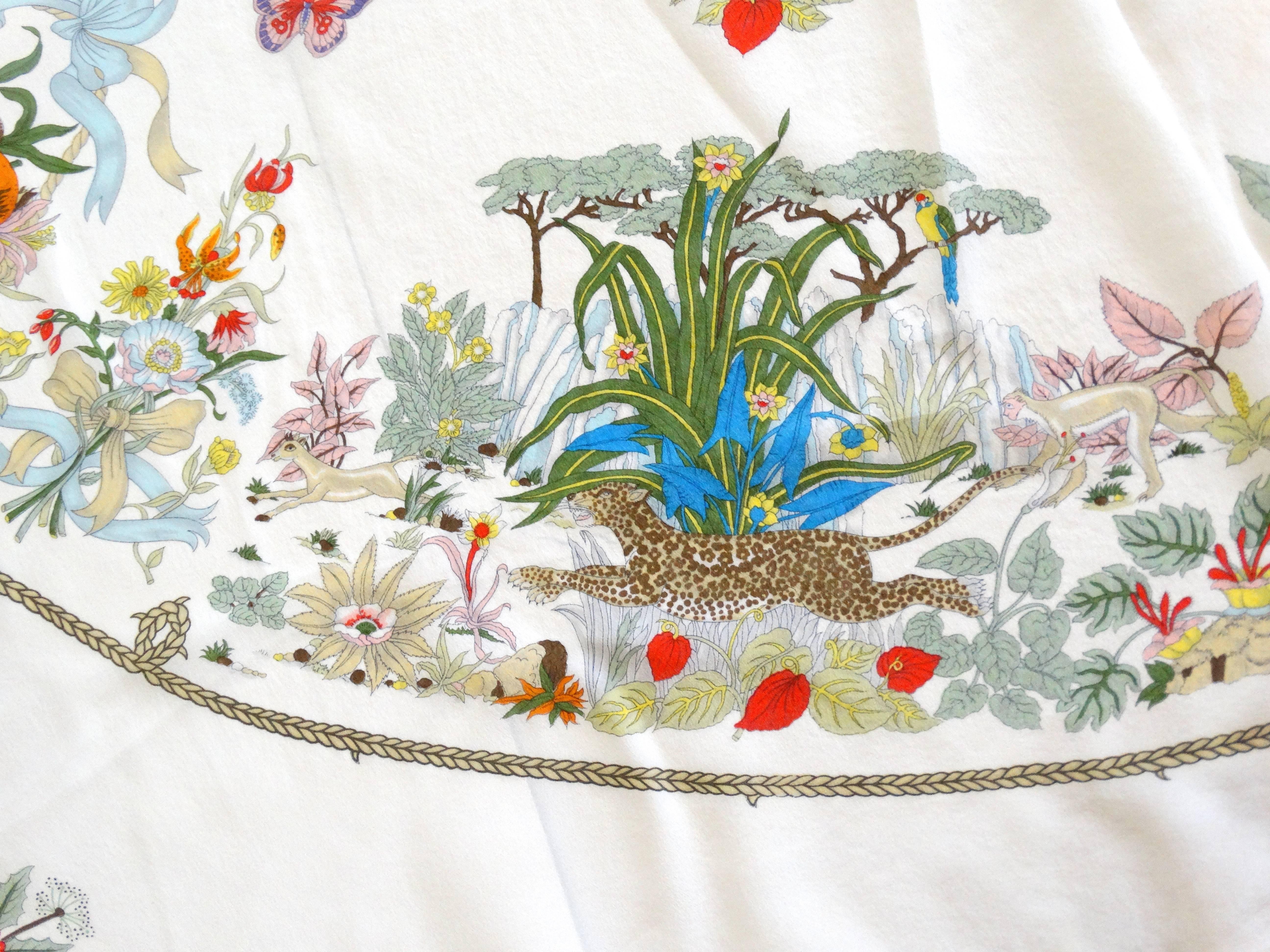 Rare 1970s Gucci Flora Silk Scarf 2