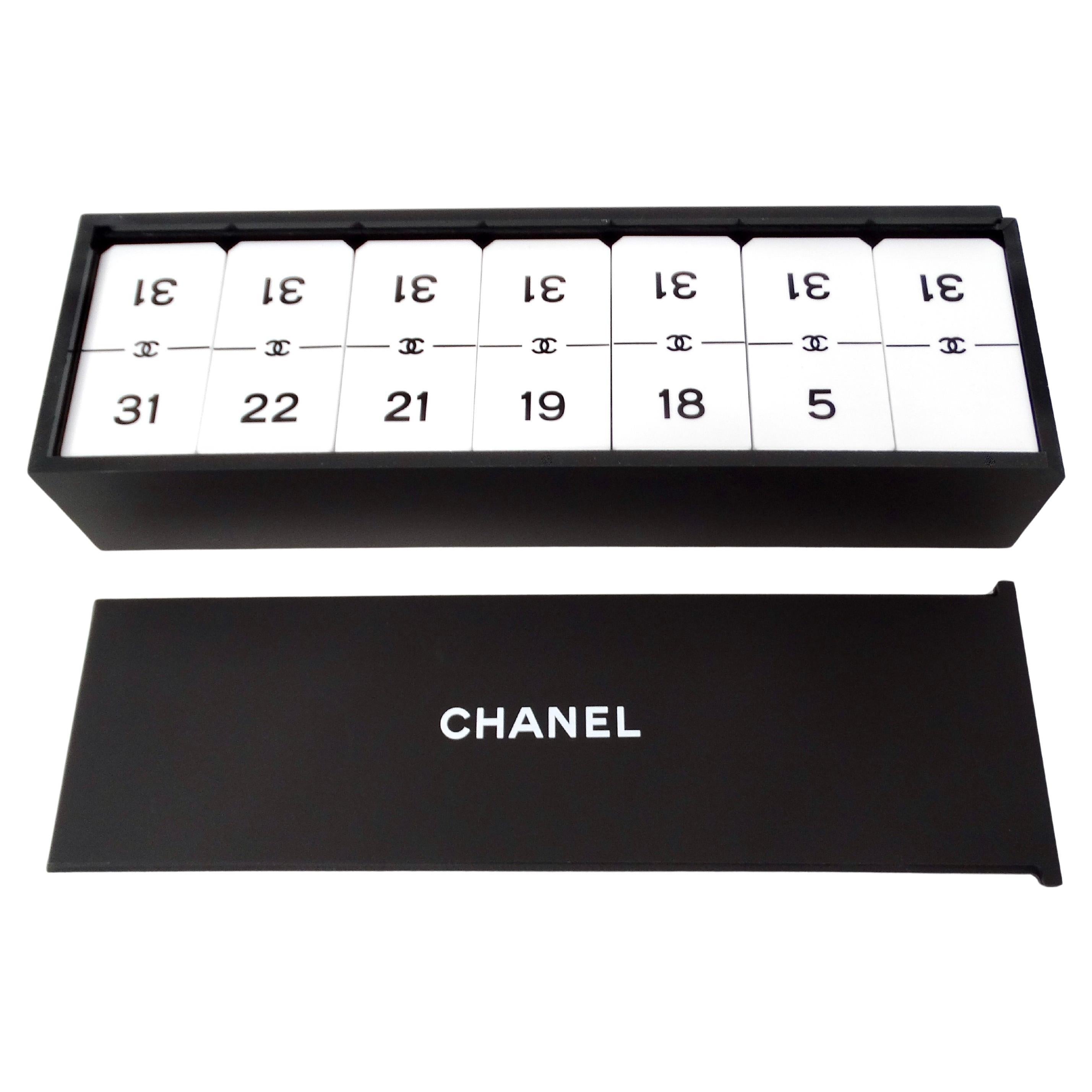 Chanel White & Black Interlocking CC Collectible Domino Set circa 2016 For Sale