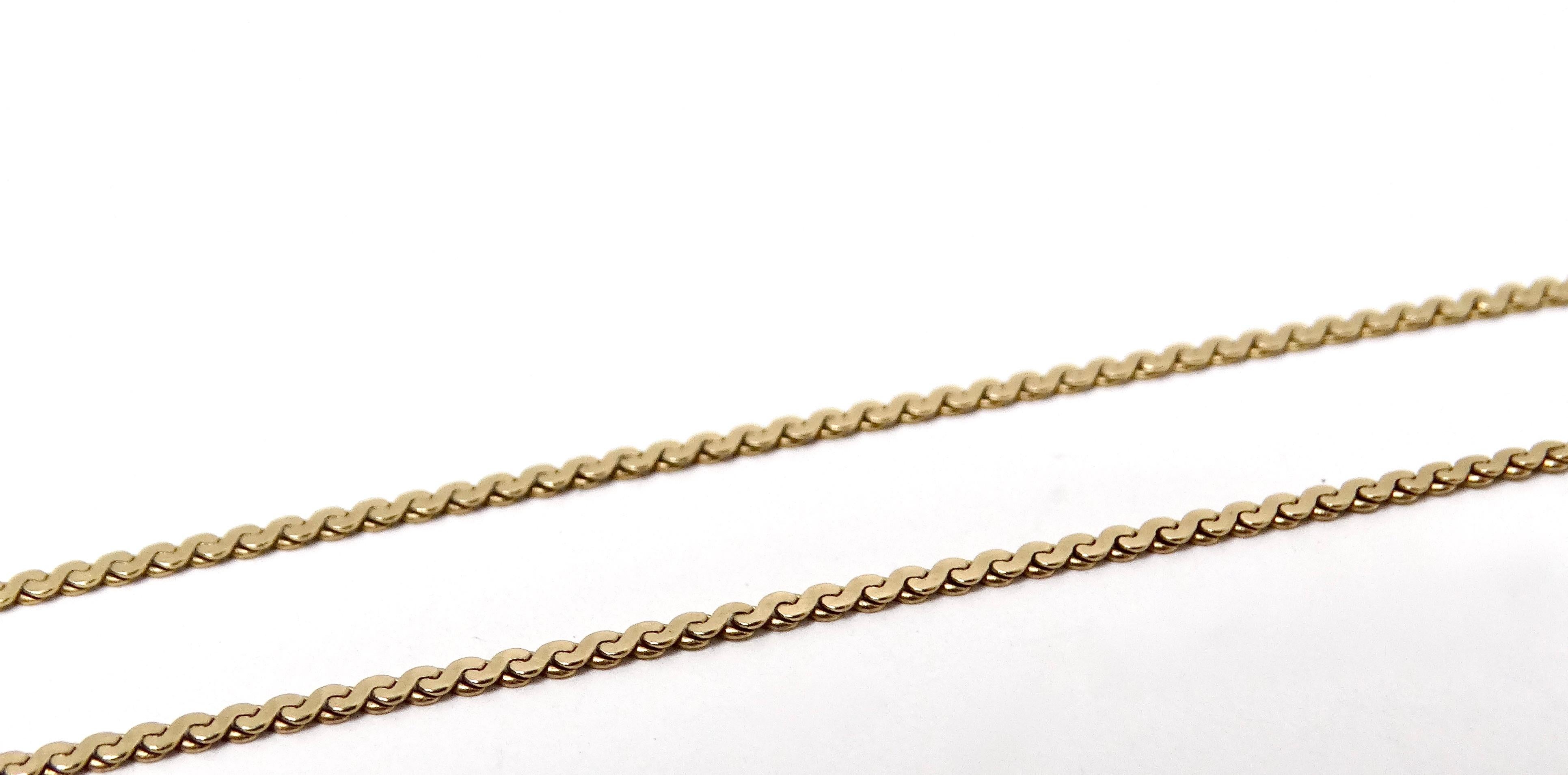 Donna Collana con ciondolo Stella di David in oro 14k con catena a S, circa anni '90 in vendita