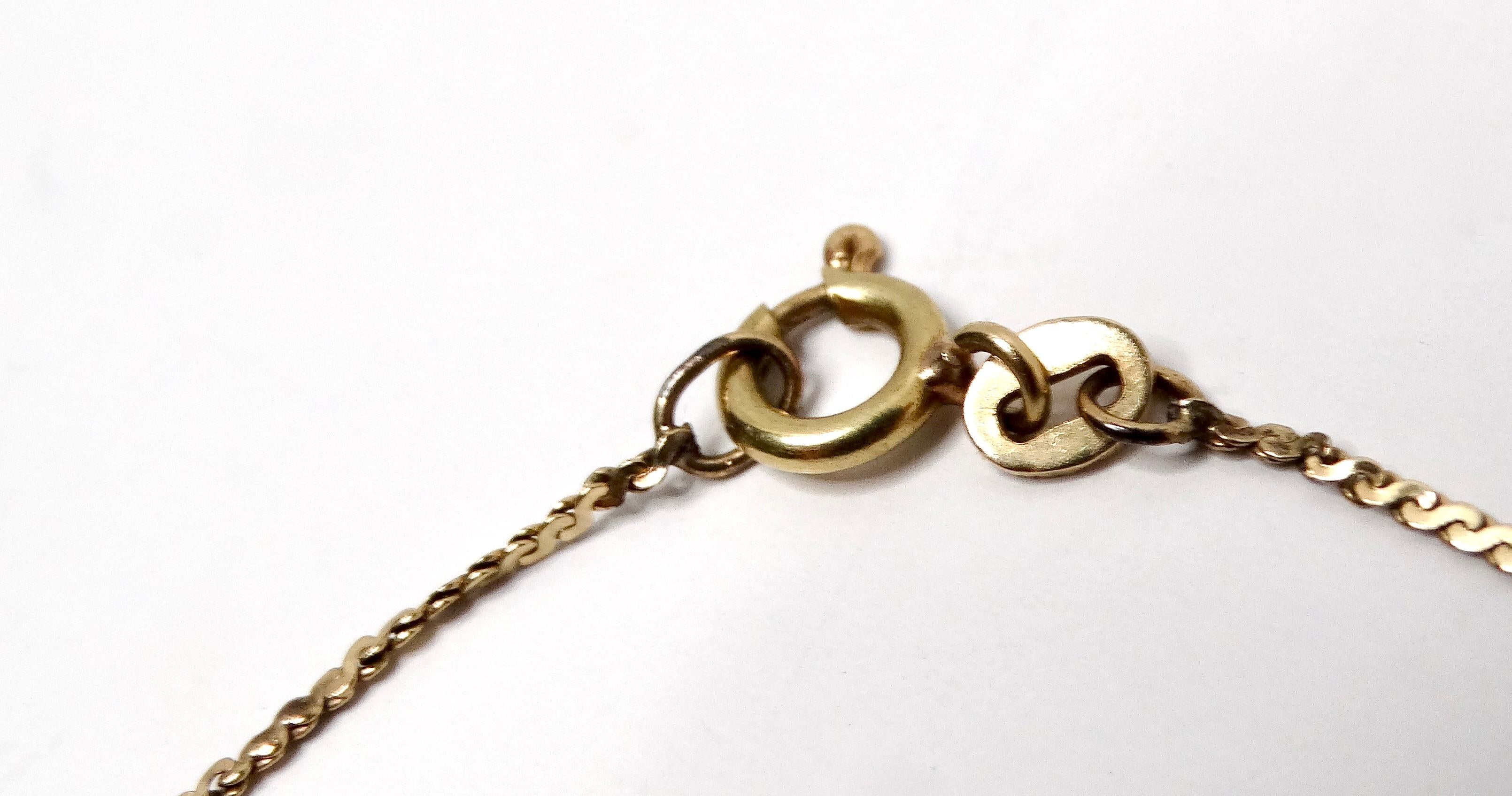 Collana con ciondolo Stella di David in oro 14k con catena a S, circa anni '90 in vendita 1