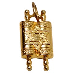 14k Gold Small Torah Pendant circa 1990s