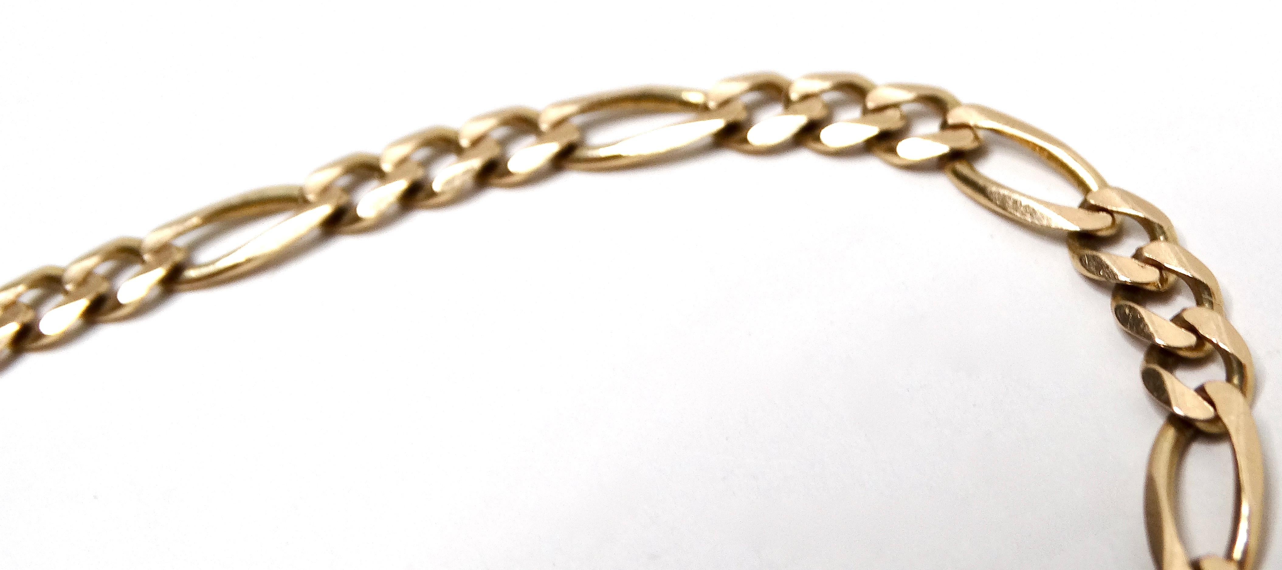 Bracelet italien à maillons en chaîne en or 14k circa 1990 Unisexe en vente
